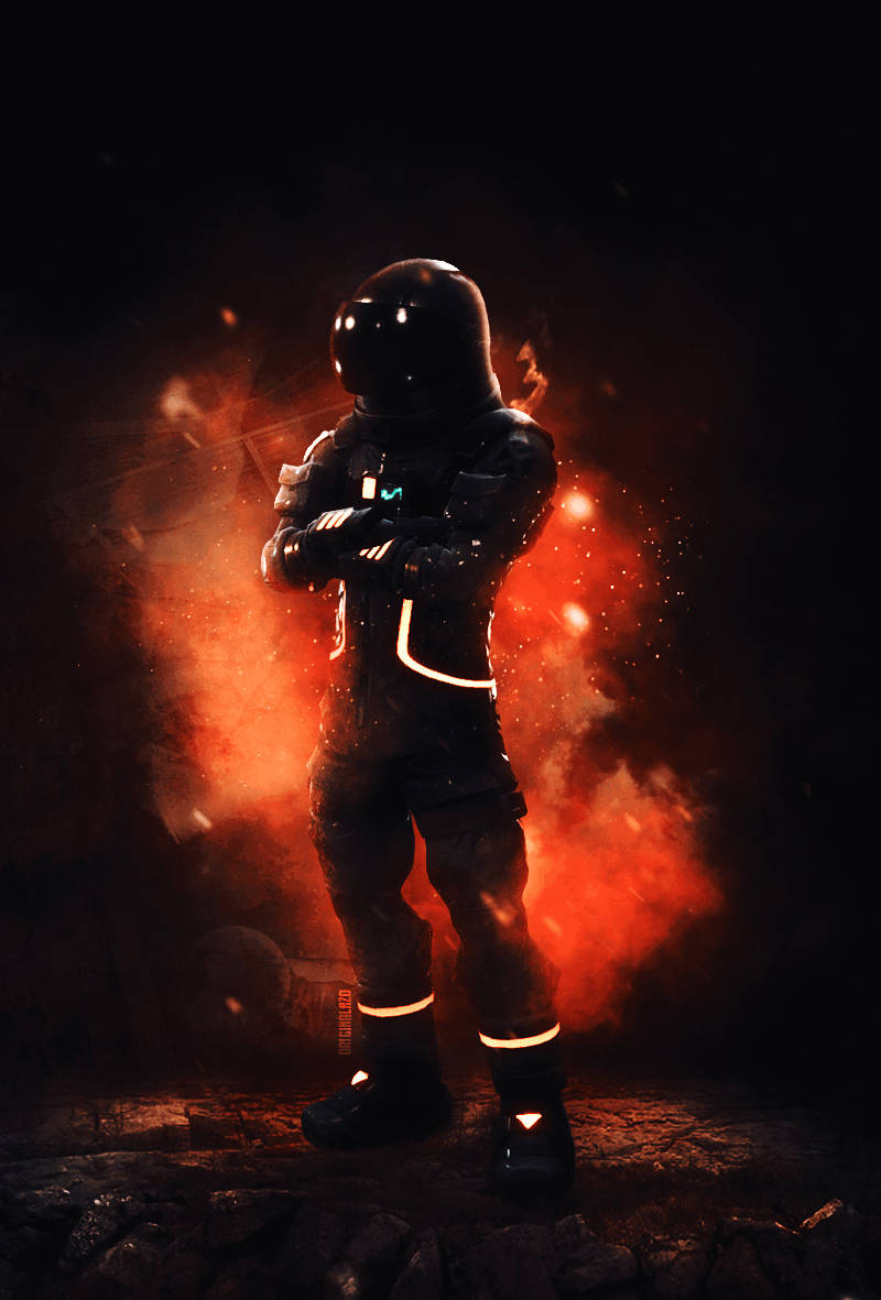 Koel Fortnite Donker Reisiger Agtergrond Muurpapier