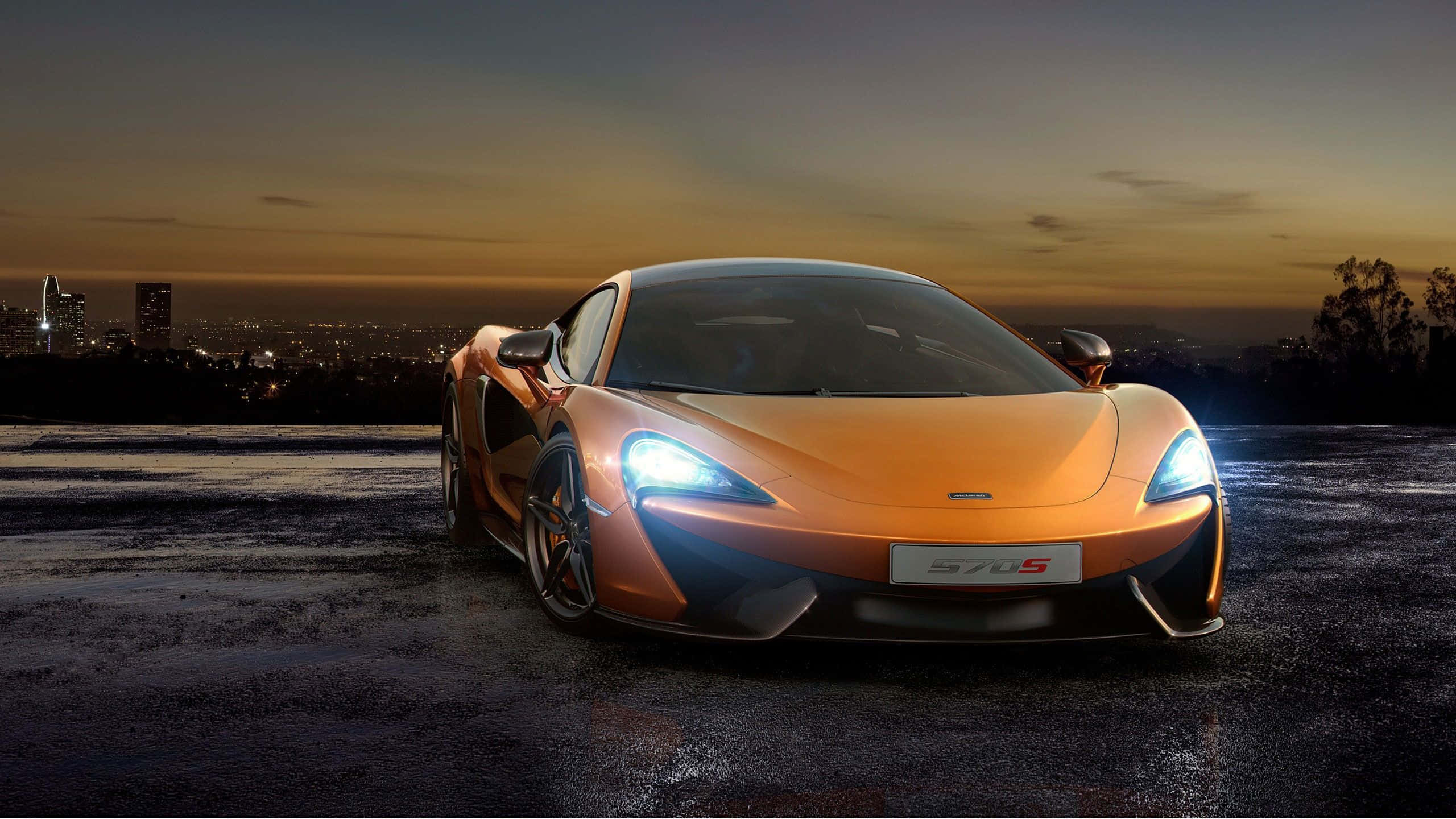 Koel Geel McLaren Motor Prent Muurpapier