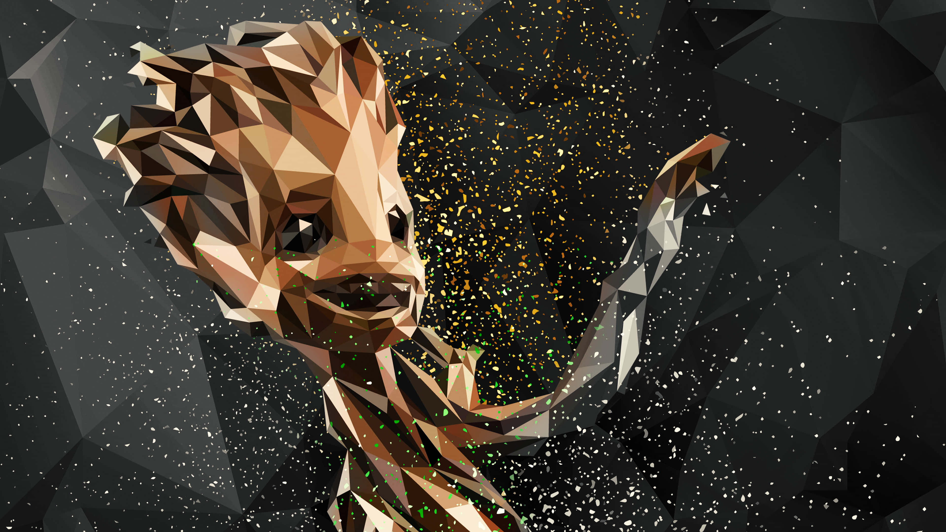 Koel Geometriese Kuns Van Baby Groot Prent Muurpapier