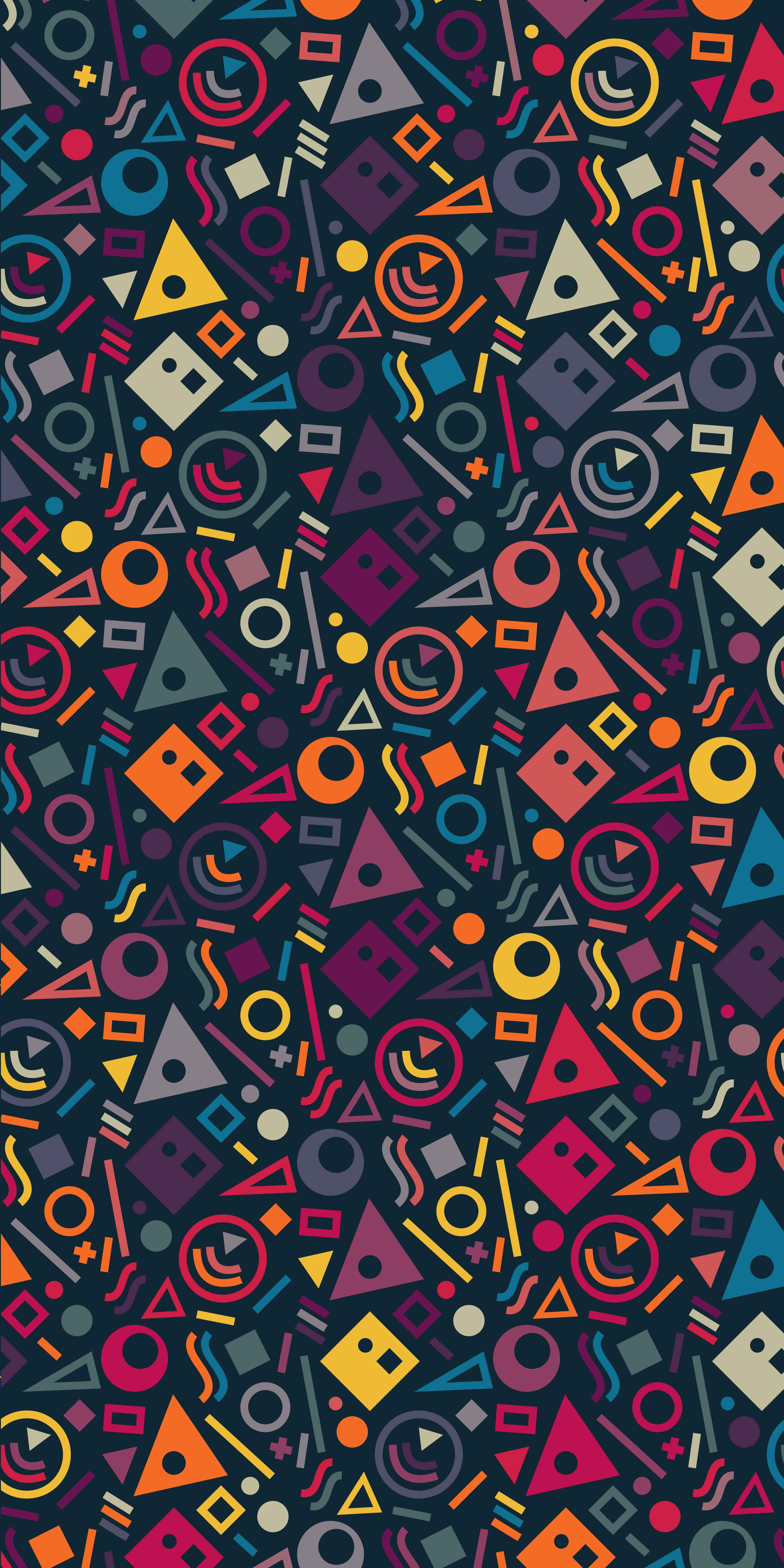 Koel Geometriese Patroon Muurpapier