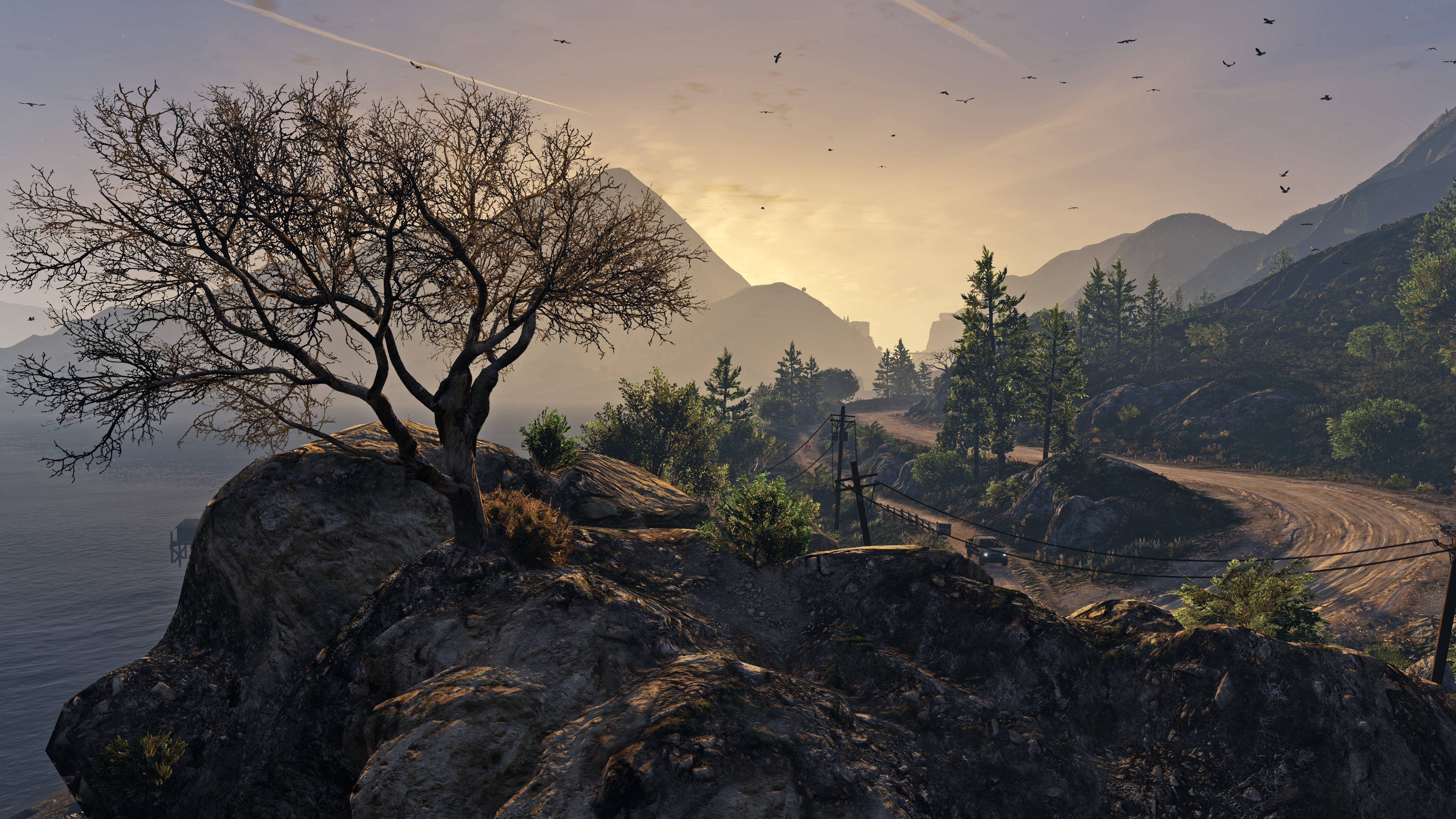 Koel GTA Bergpad Muurpapier