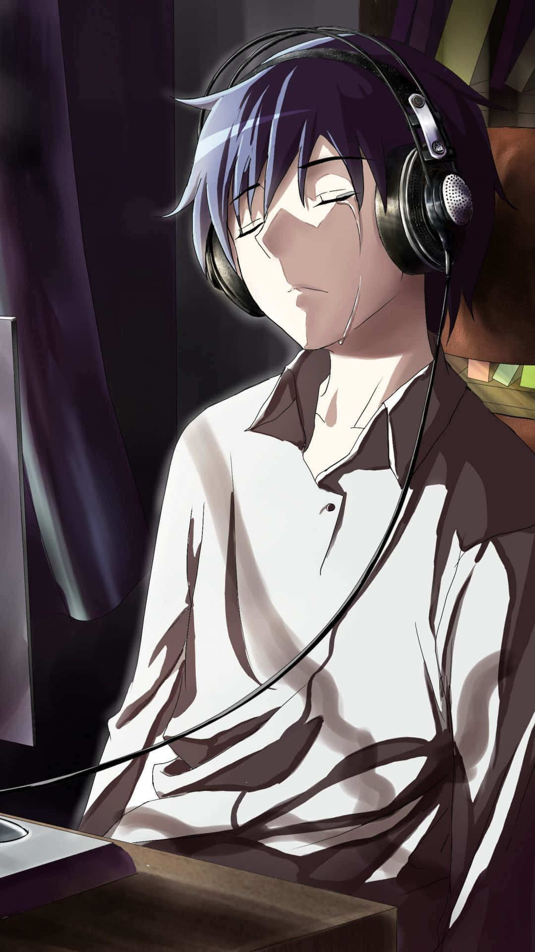 Koel Hartseer Anime Seun Huil Muurpapier