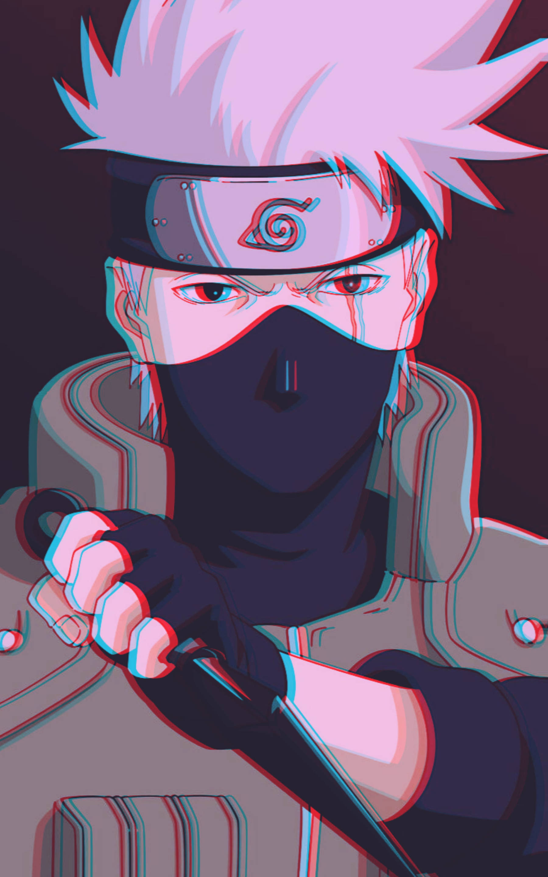 Koel Kakashi Glitch Kuns Muurpapier