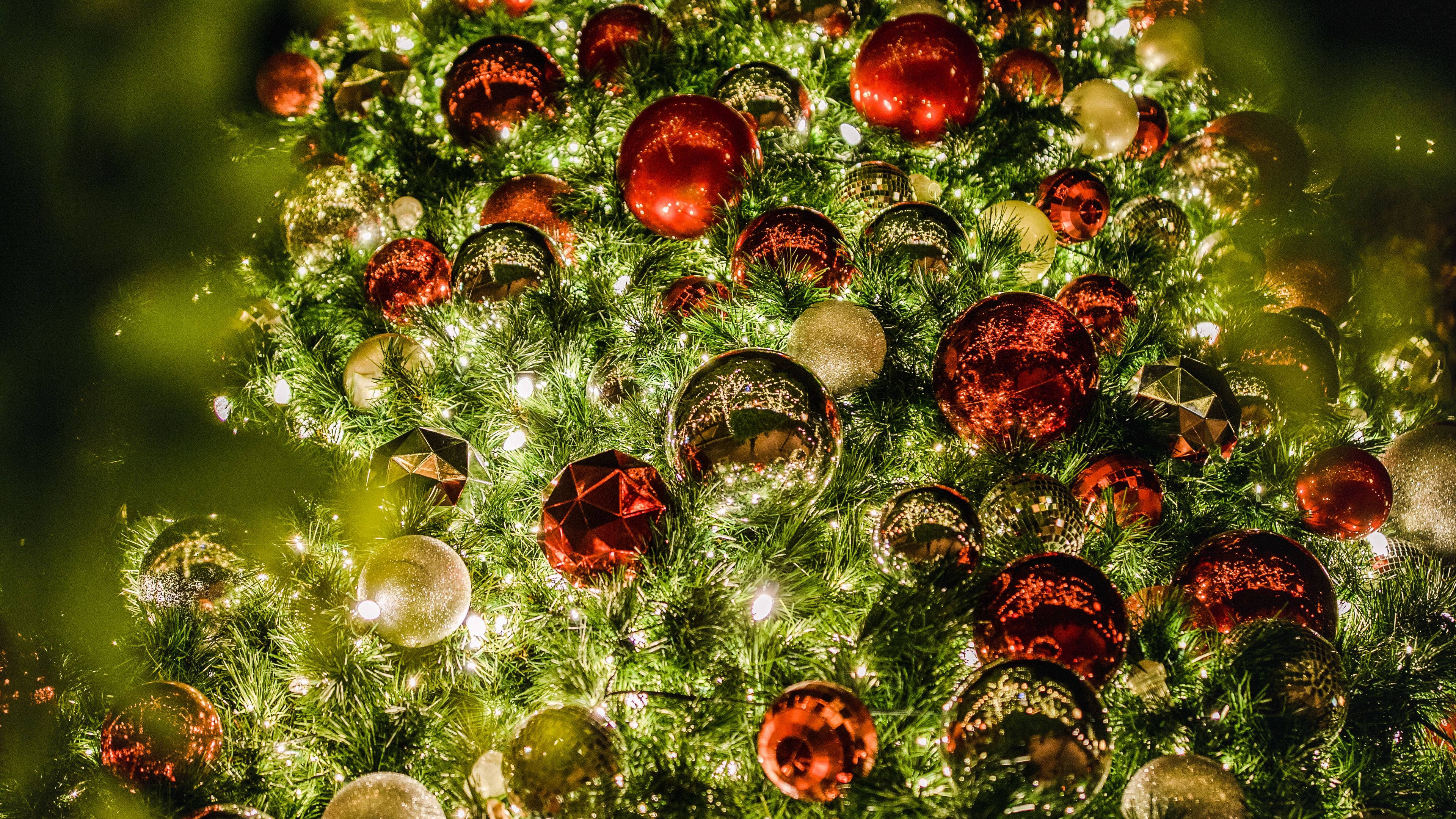 Koel Kersfeesboom Nabyfoto-rekenaar Muurpapier
