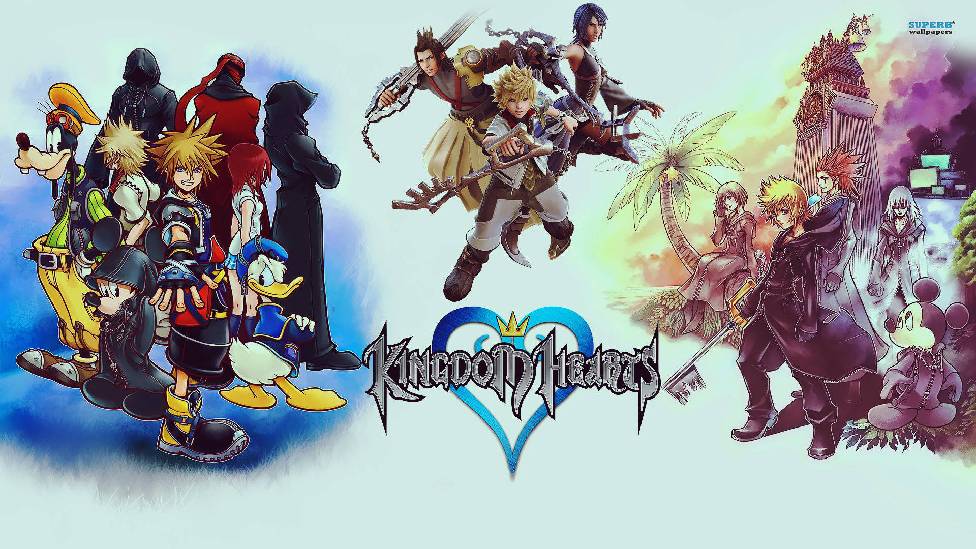 Koel Kingdom Hearts-logo-vertoning Muurpapier