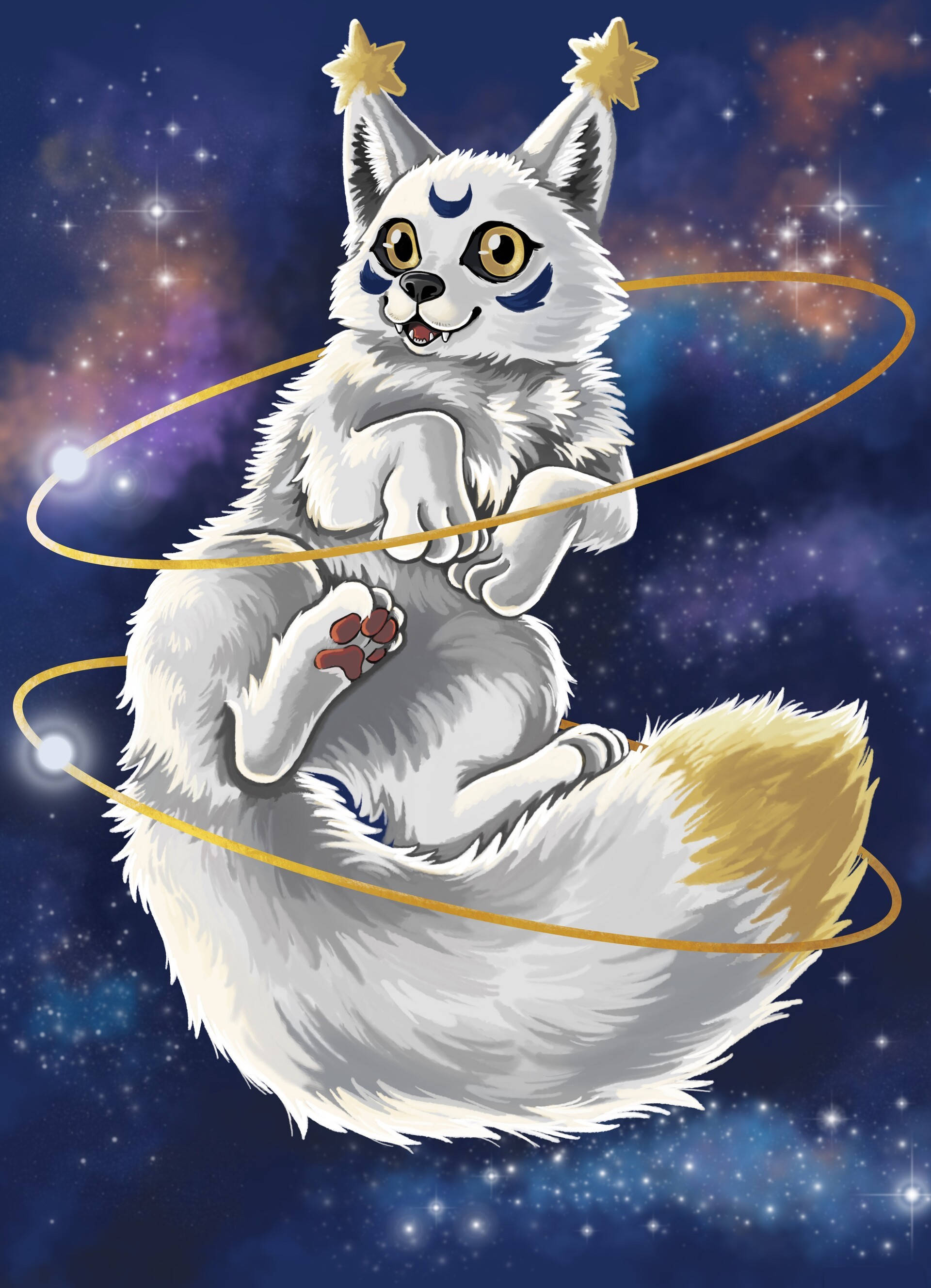 Koel Magiese Galaktiese Babawolf Muurpapier