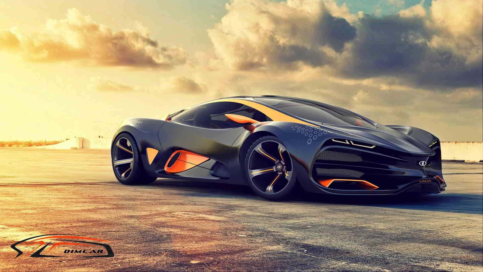 Koel Mat Swart Bugatti Motor Prendjie Muurpapier