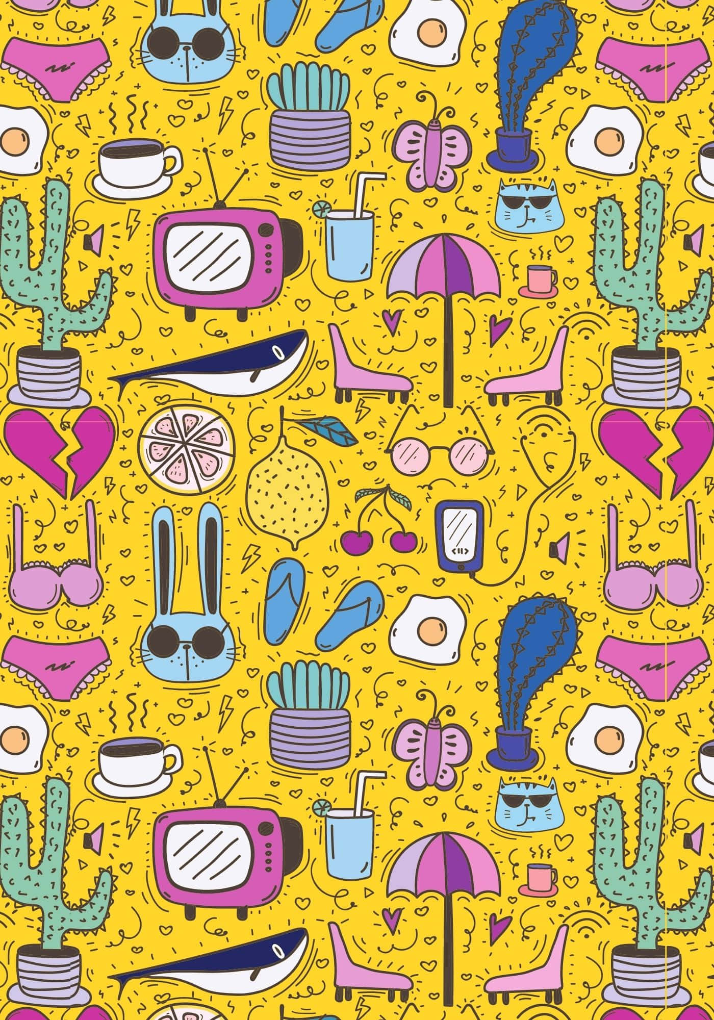Koel Mosterdgeel Ontwerp Agtergrond Muurpapier
