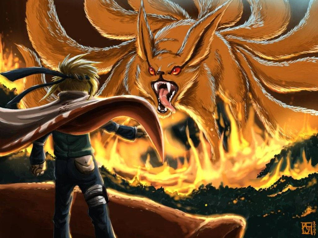 Koel Naruto en Kurama Muurpapier