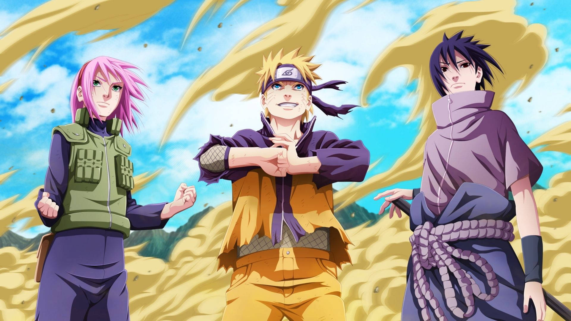 Koel Naruto en Vriende Muurpapier