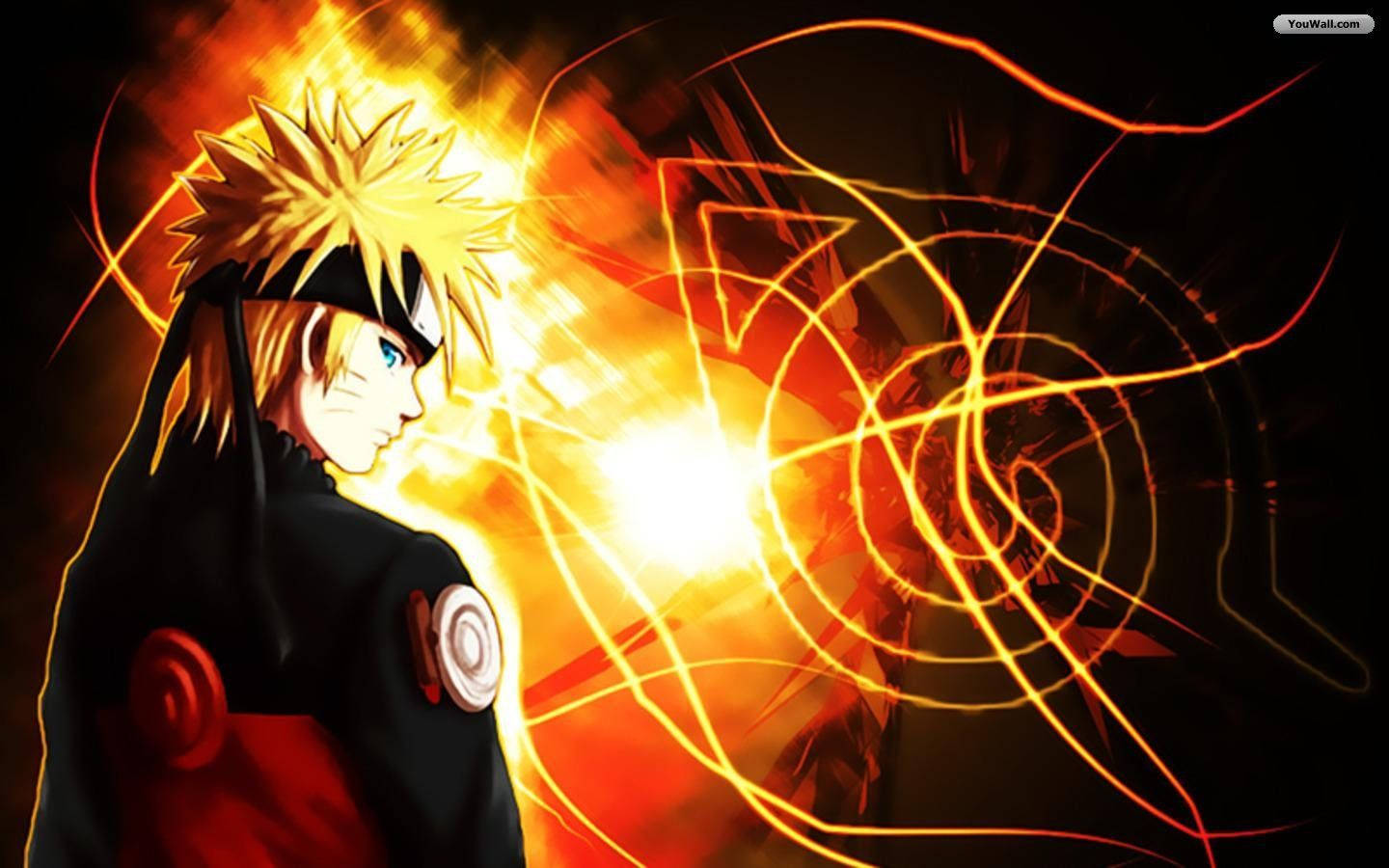 Koel Naruto Goud Estetiese Kuns — Koel naruto GIF Muurpapier