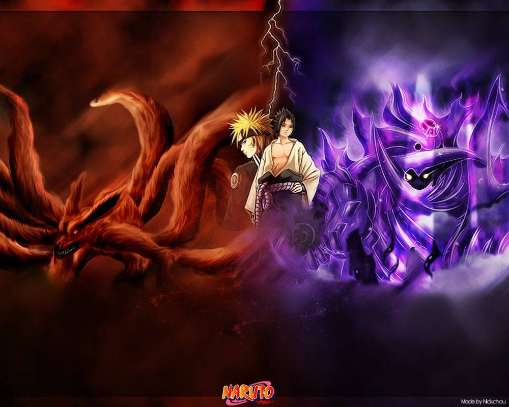 Koel Naruto Kurama en Susanoo — Koel naruto GIF Muurpapier