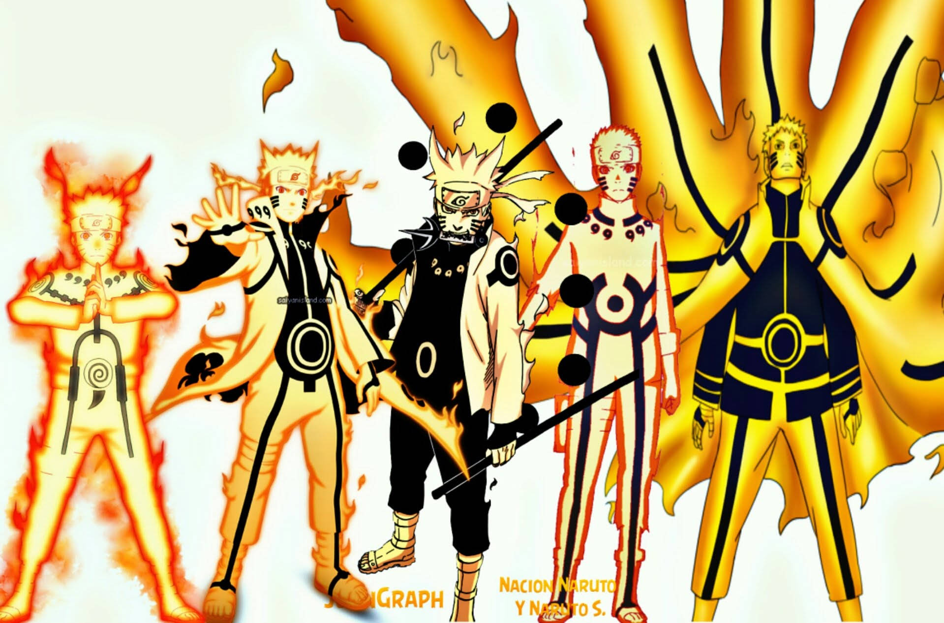 Koel Naruto Kurama Chakra Vorms Muurpapier