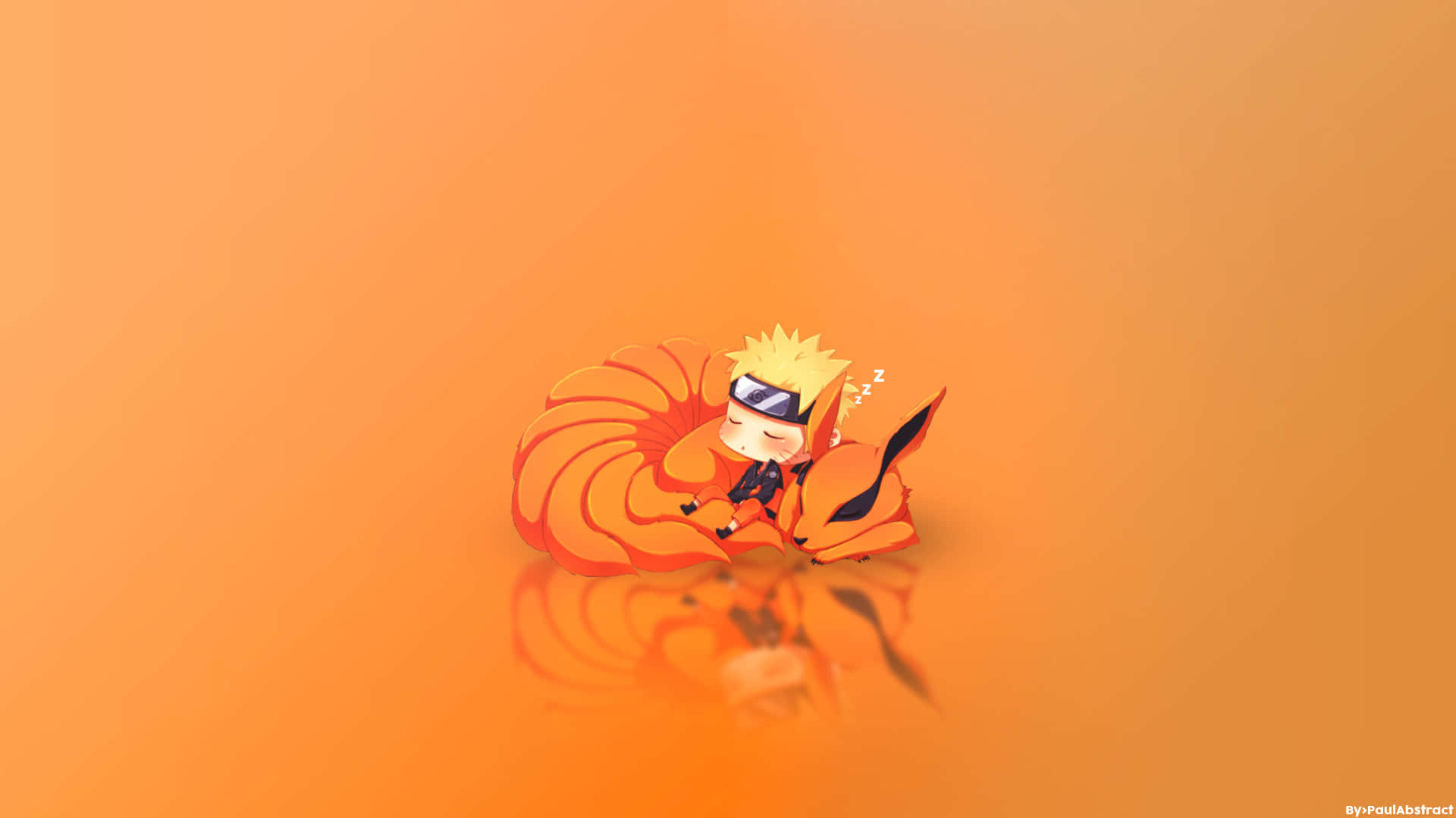 Koel Naruto-lessenaar met Chibi Kurama Muurpapier