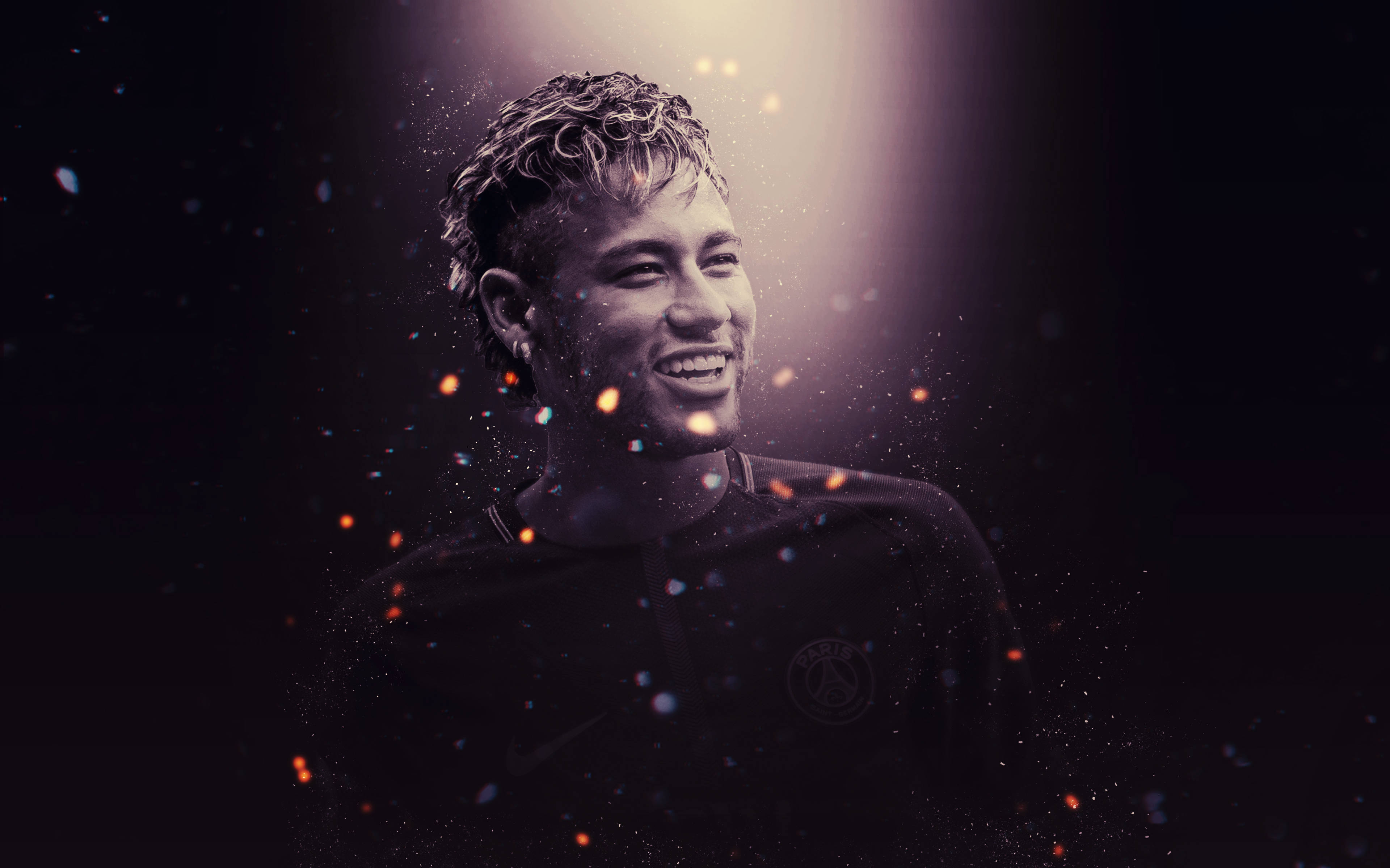 Koel Neymar Jr Swart en Wit Muurpapier