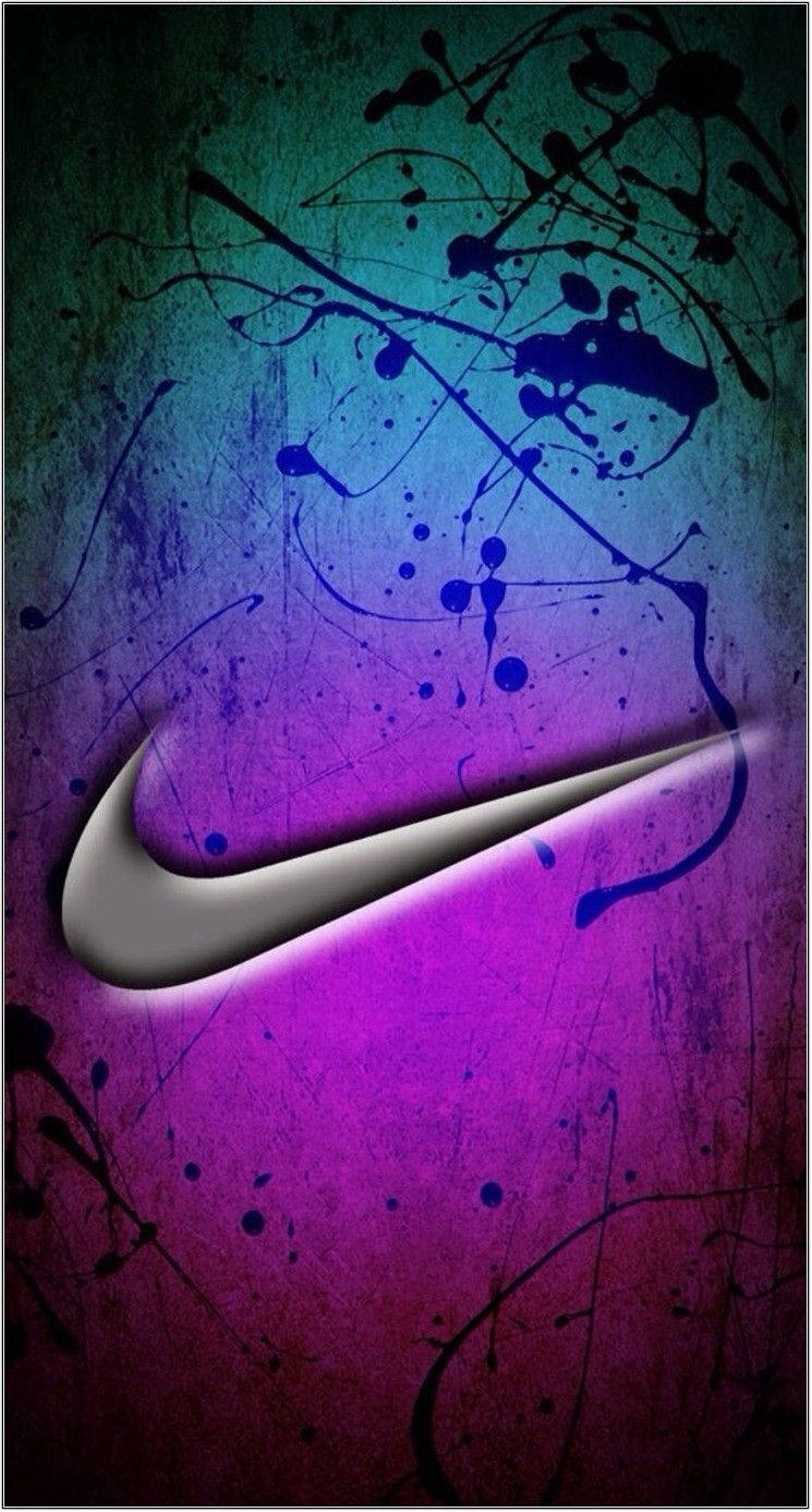 Koel Nike-embleem met verfspatsels Muurpapier