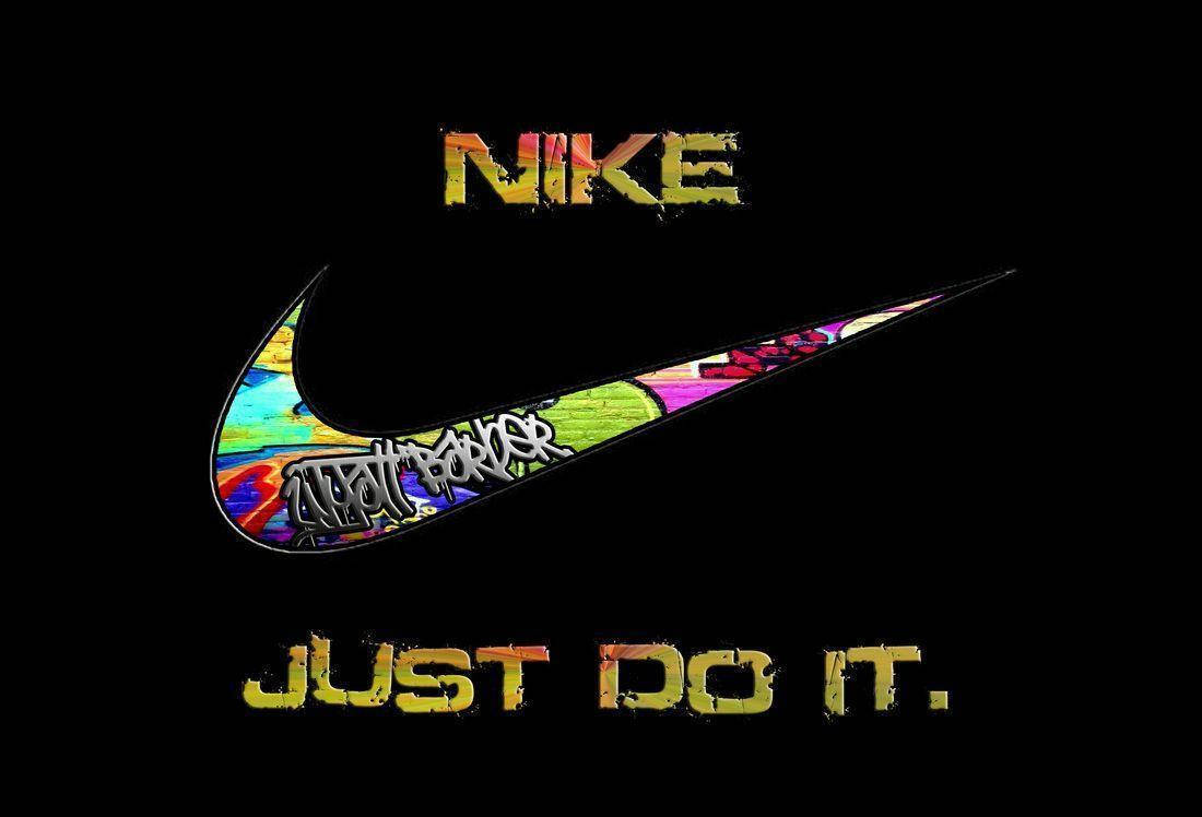Koel Nike Graffiti Logo Muurpapier