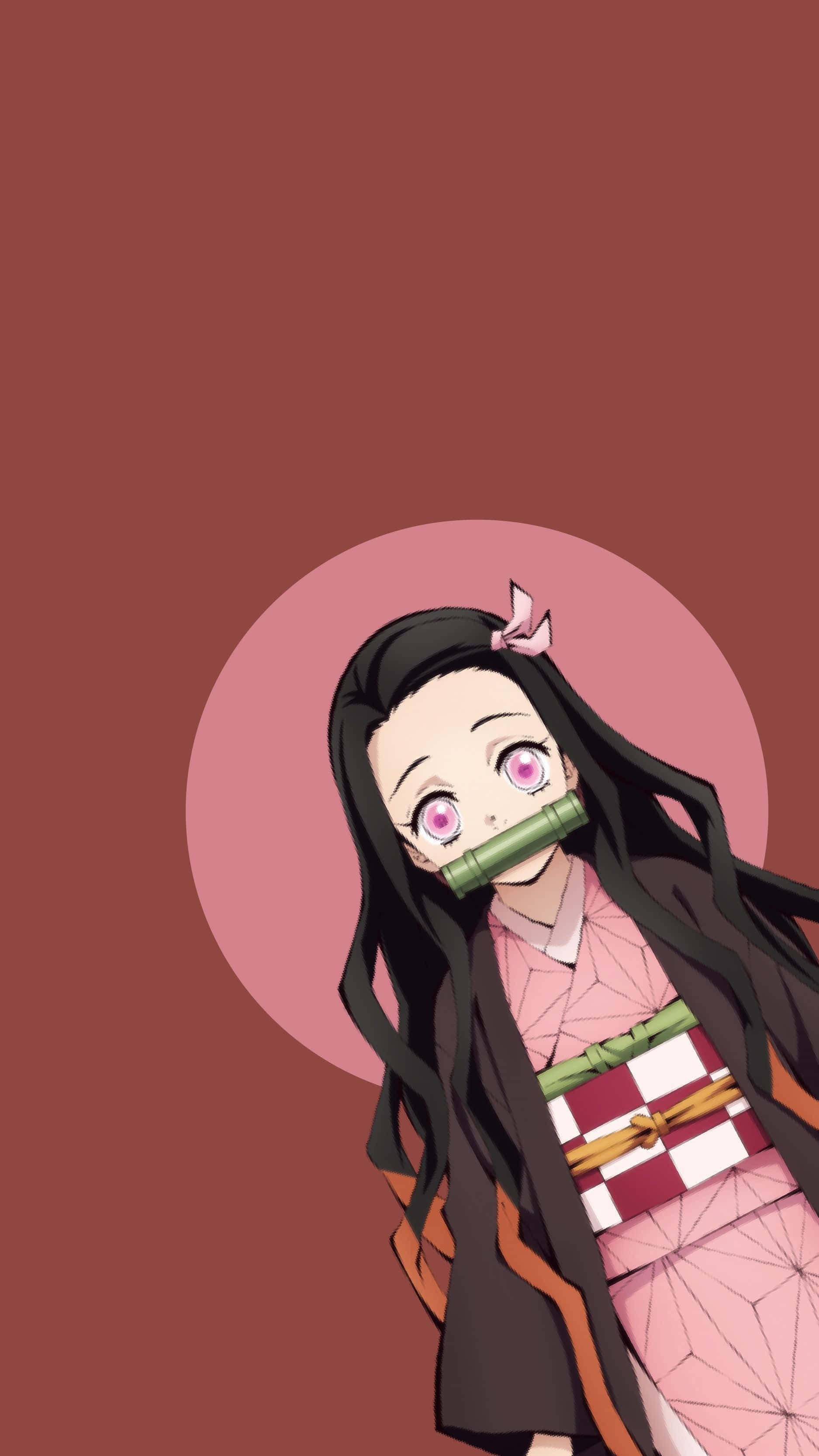 Koel Pienk Kamado Nezuko Muurpapier