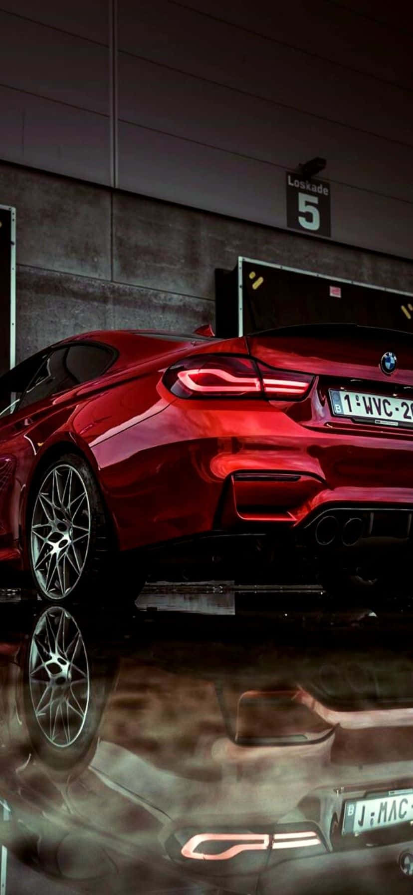 Koel Rooi BMW Muurpapier