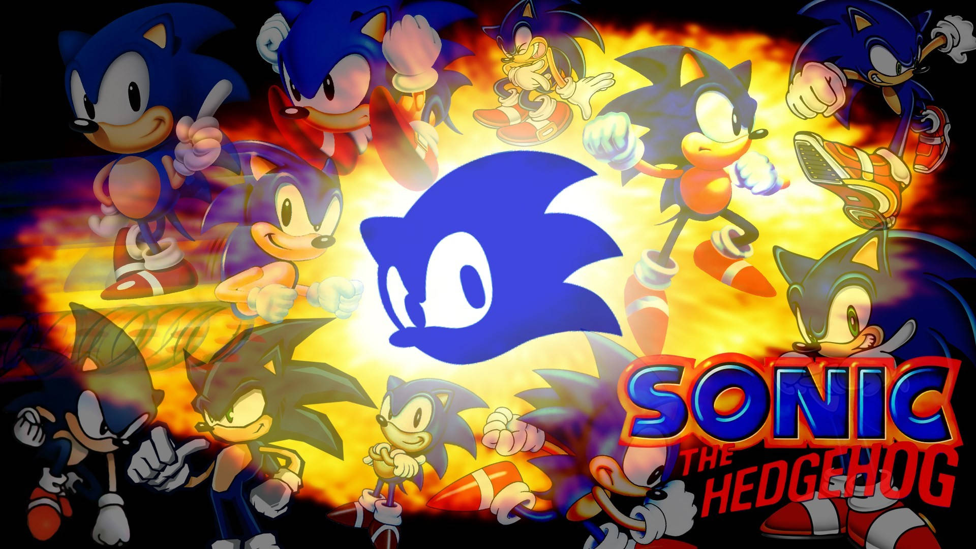 Koel Sonic is Hier om alle Avonture aan te Durf Muurpapier