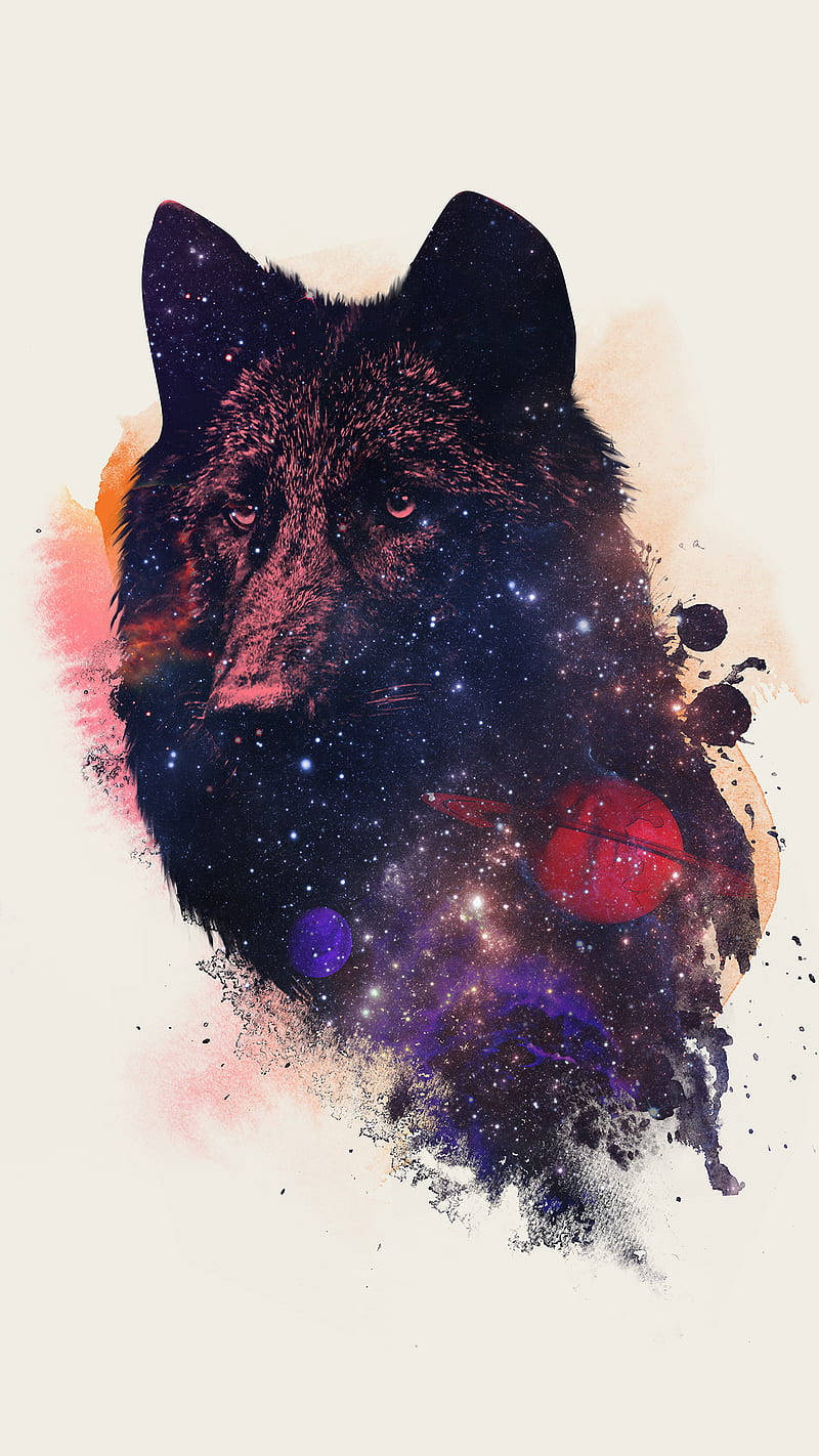 Koel Sterrestelsel Hemelliggame op Wolf Muurpapier