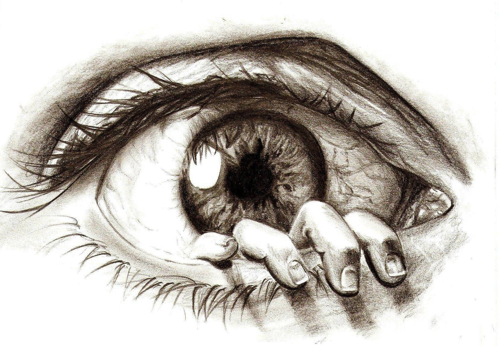 Koel Tekening van die Oog Muurpapier