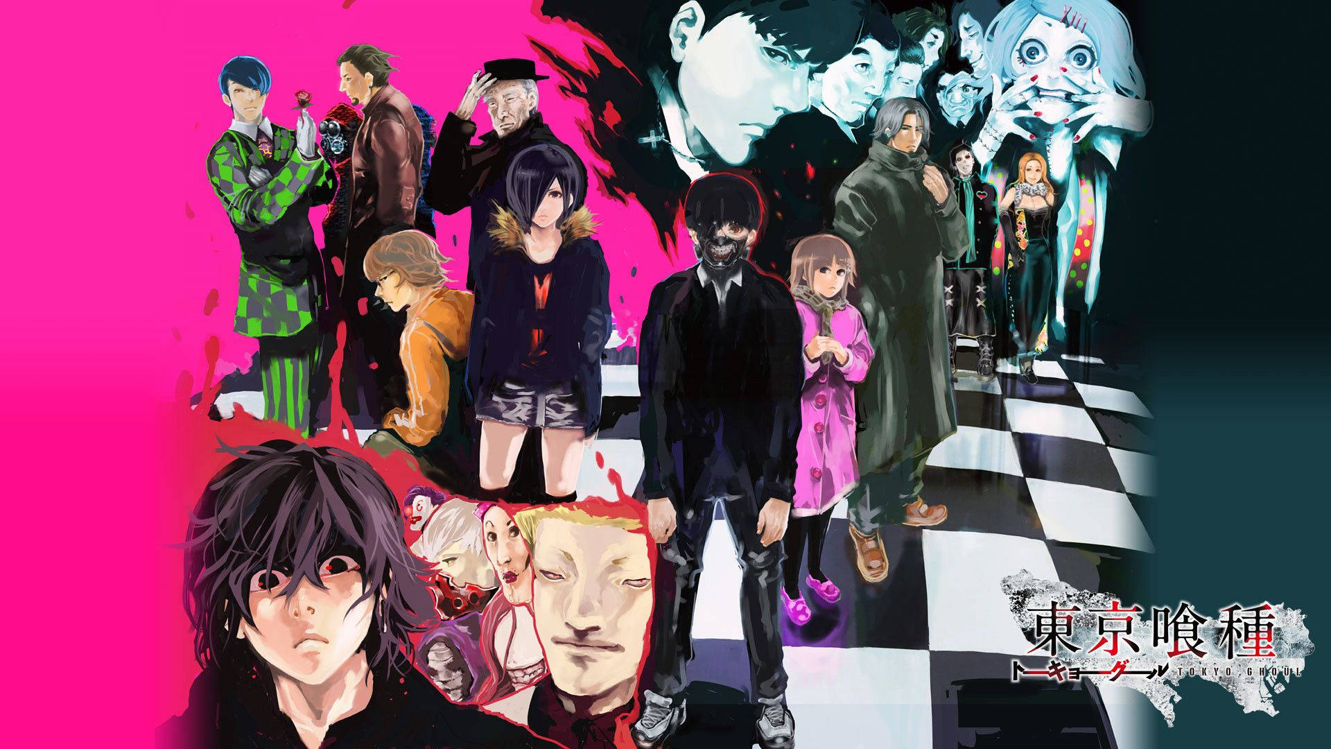 Koel Tokyo Ghoul Karakters Plakkaat Muurpapier