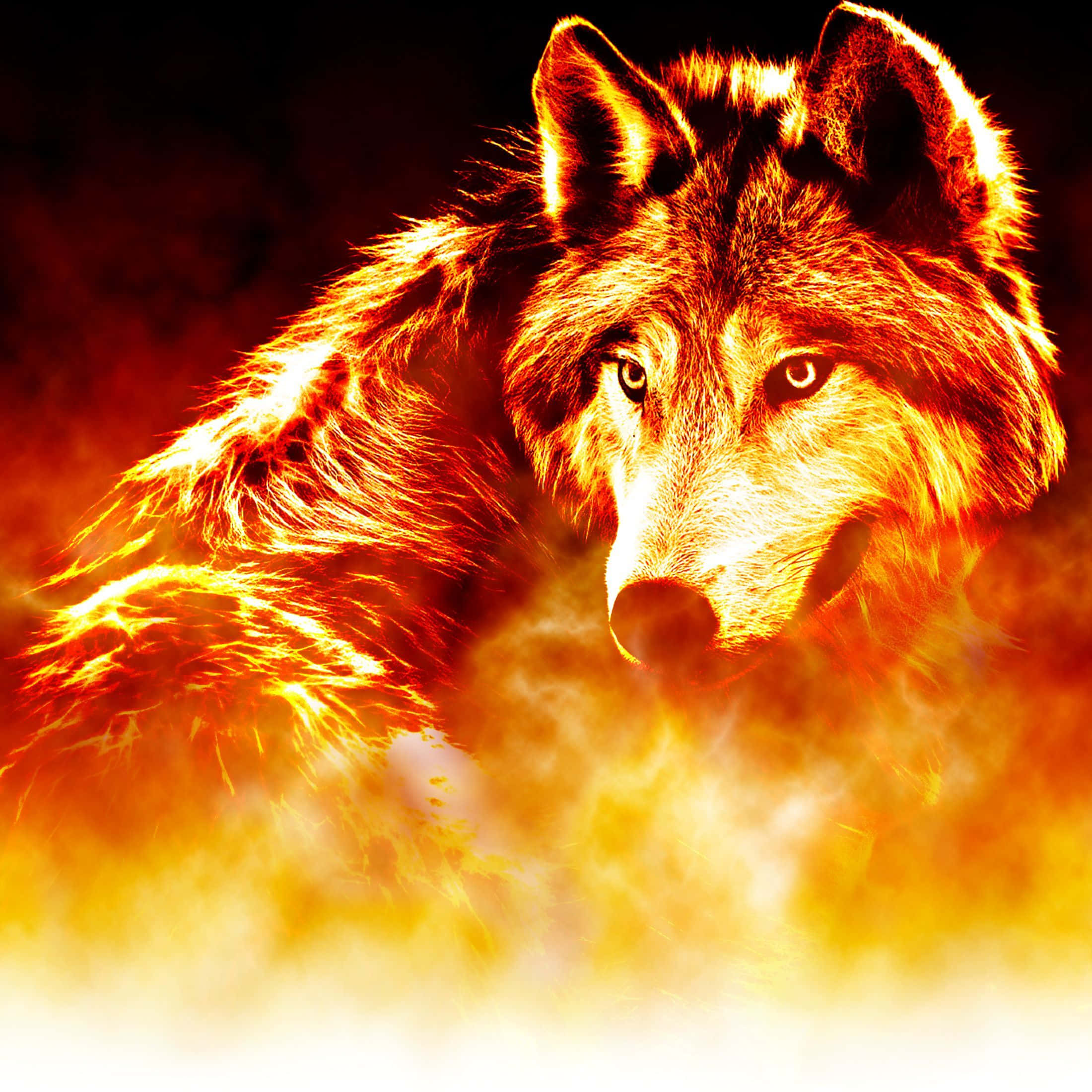 "Koel wolf wat trots sy gebied besigtig" Muurpapier