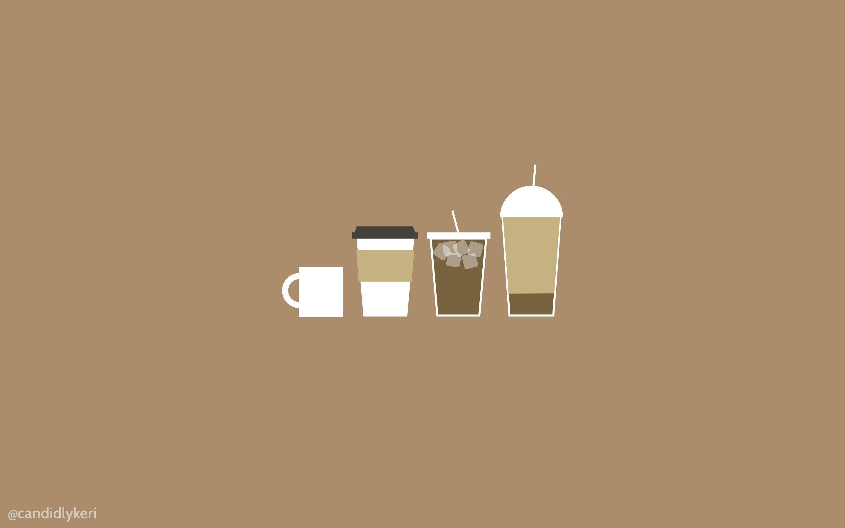 Koffie Latte Beige Estetiese Skootrekenaar Muurpapier