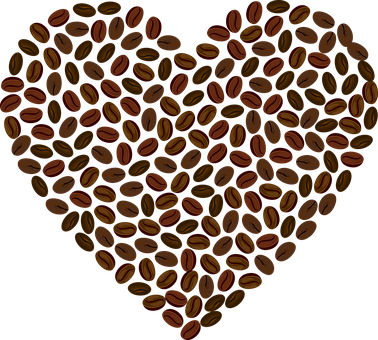 Koffieboon-hartpatroon Muurpapier