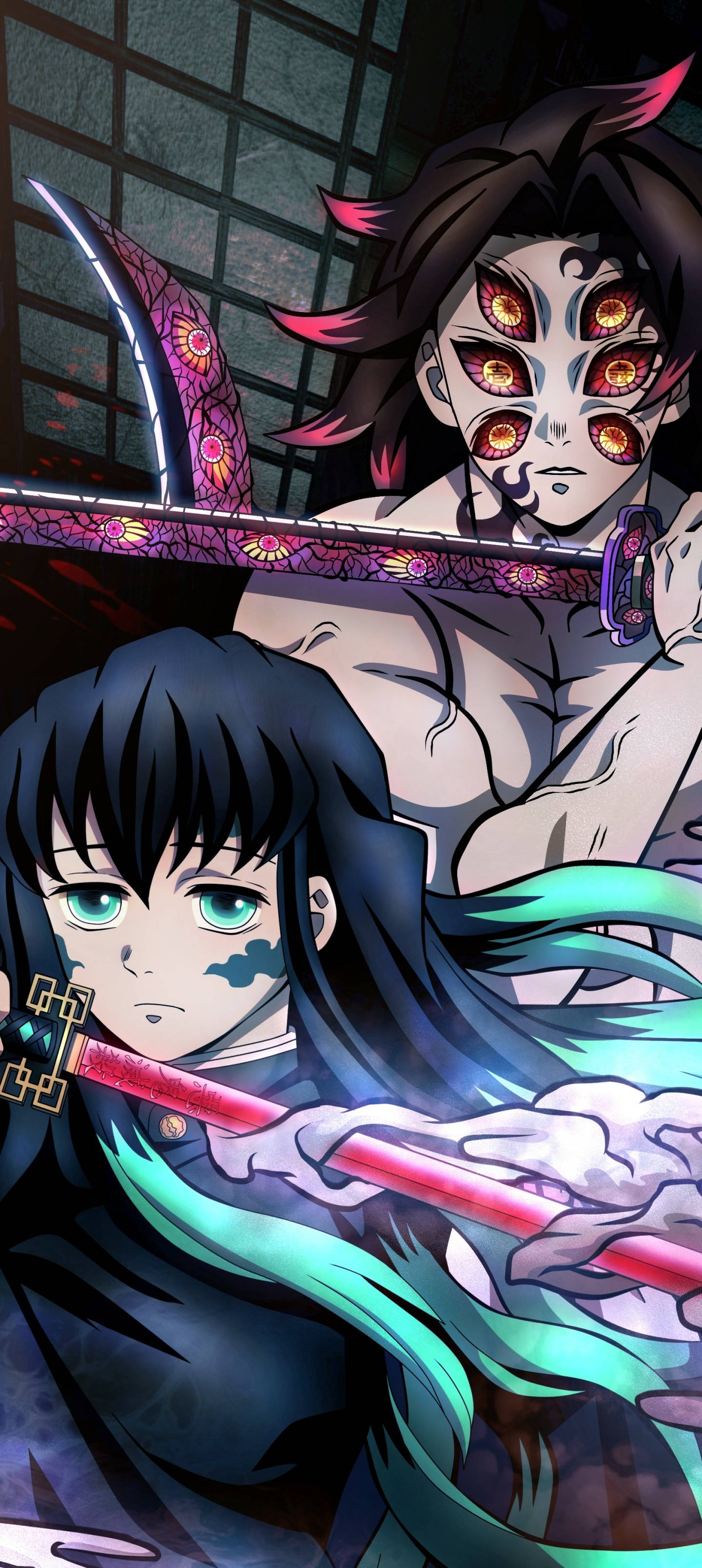 "Kokushibo, die meedoënlose boonste rang Demon Slayer" Muurpapier