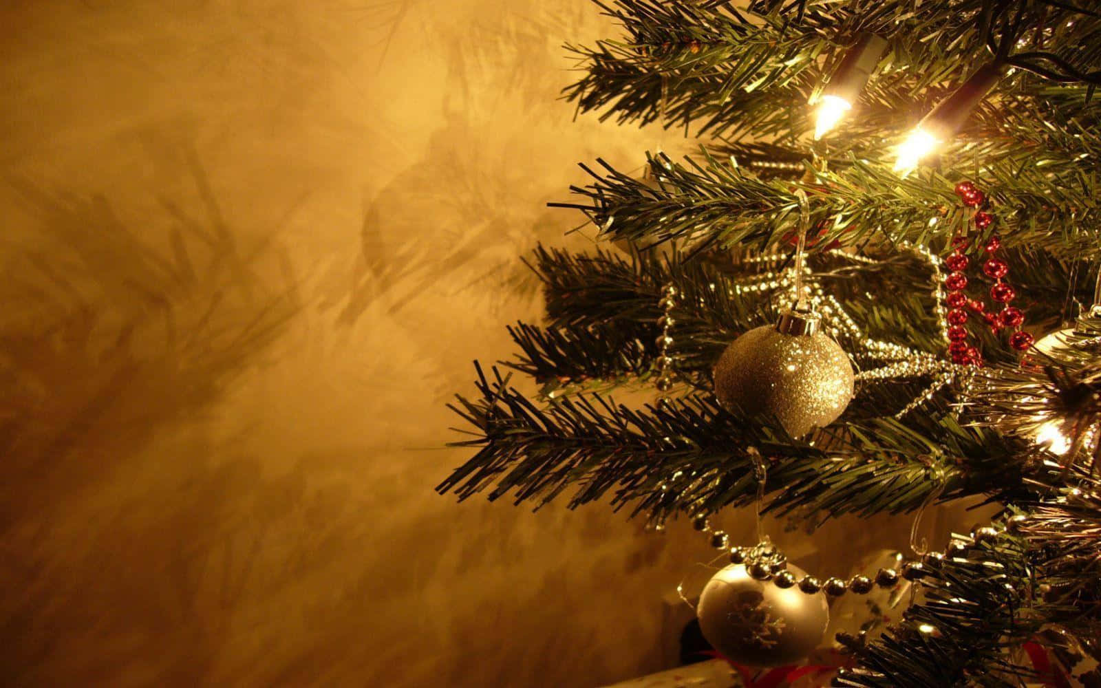 Kom in die Kersfees-stemming met hierdie feestelike lessenaaragtergrond Muurpapier