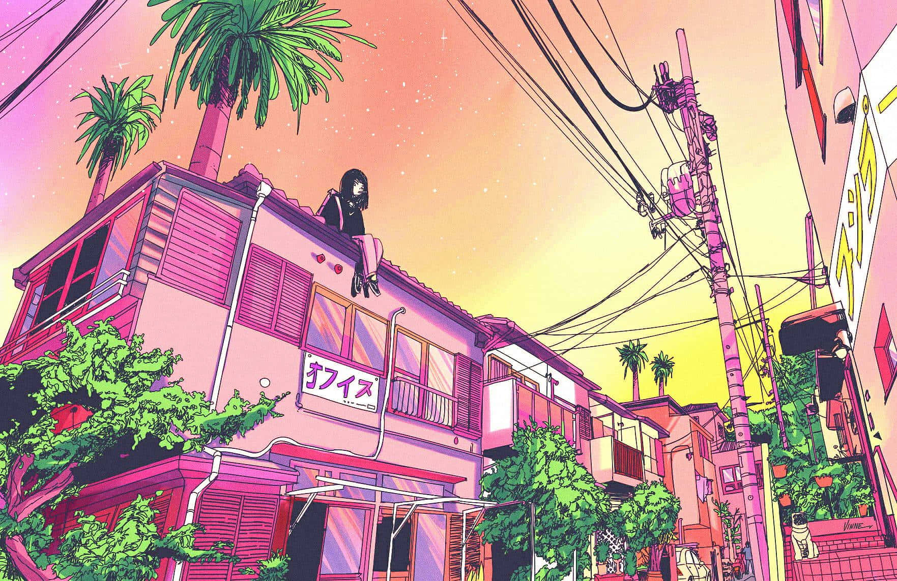 Kom verken die wêreld van Purple Anime! Muurpapier