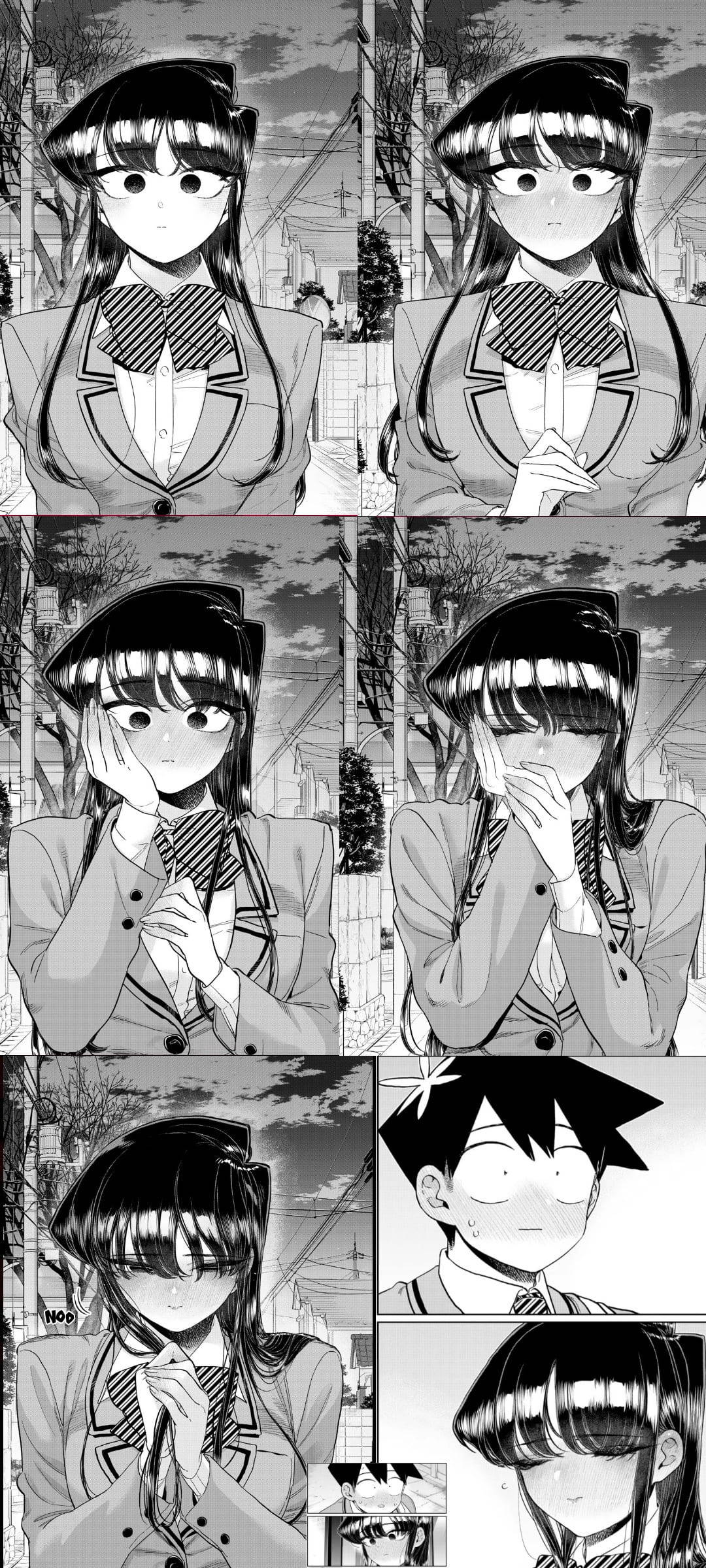 Komi San Gryskaal Japannese Manga Paneel Muurpapier
