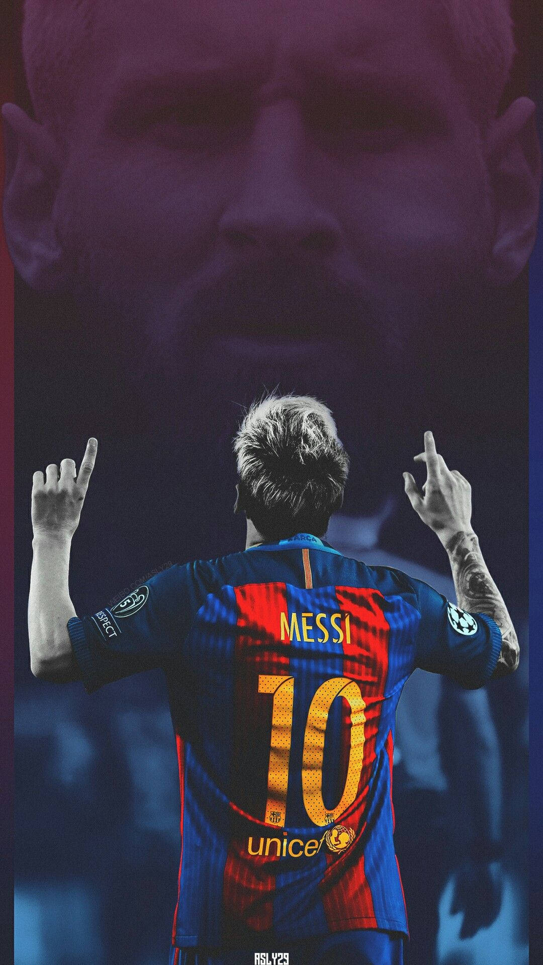 Koning Lionel Messi, Drie-keer Ballon d'Or-wenner, Wys na die Hemel Muurpapier