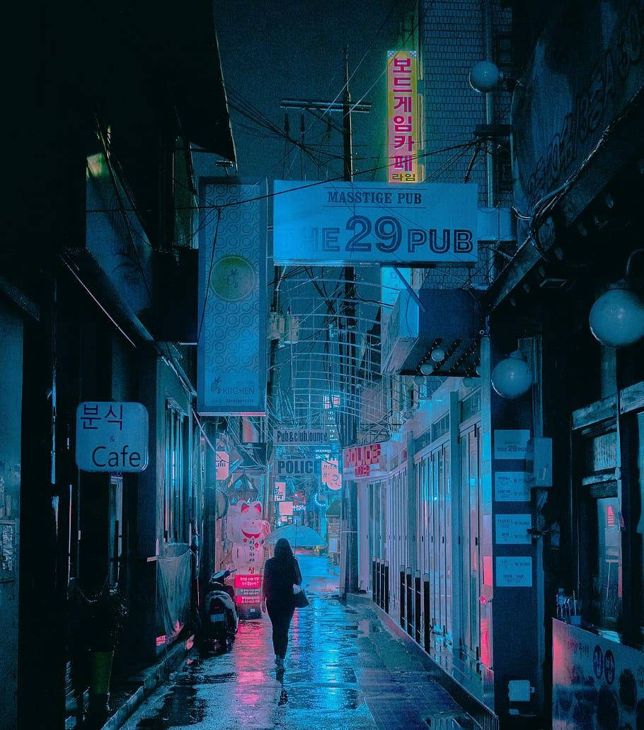 Koreaanse Straataanskyn Muurpapier