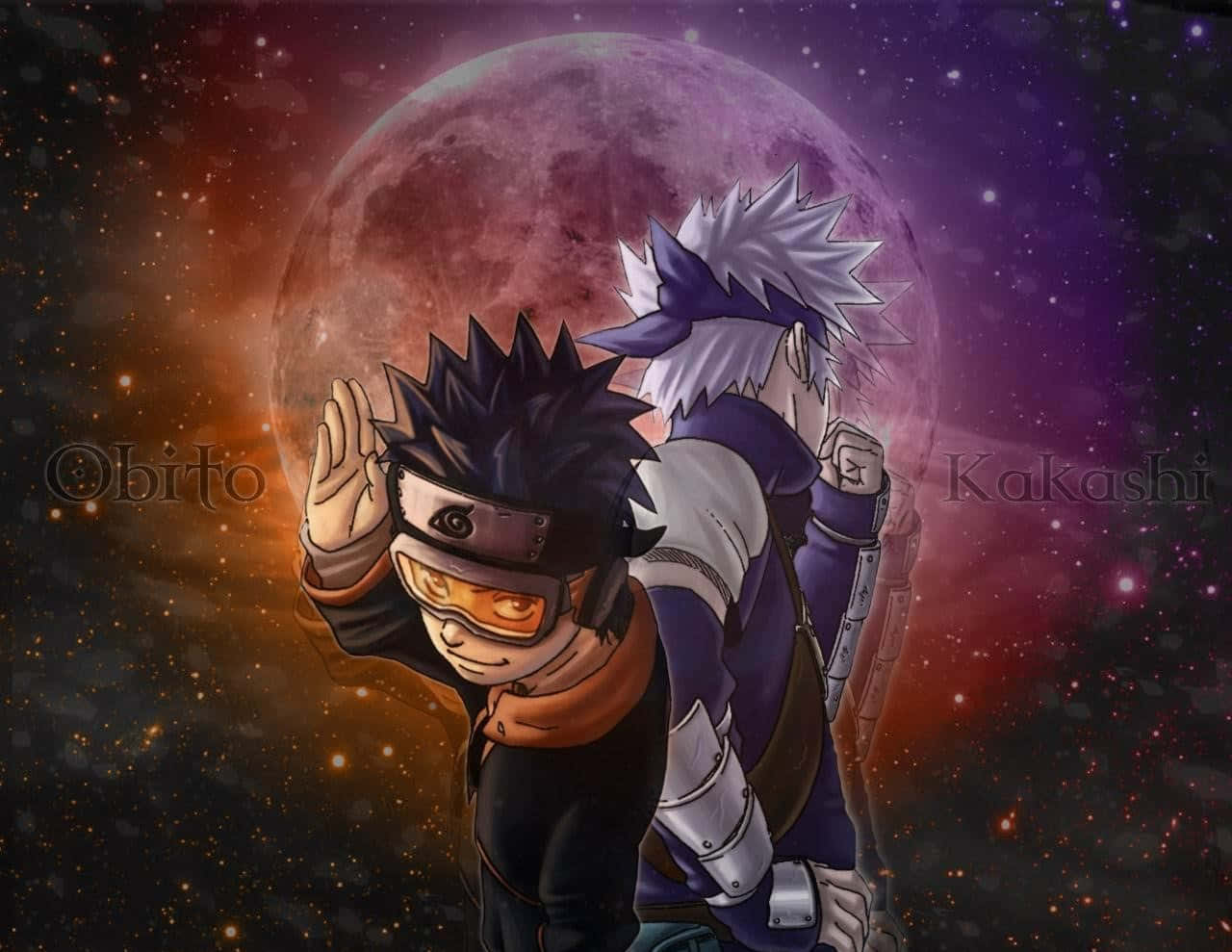 Kosmiese Kakashi en Obito Muurpapier