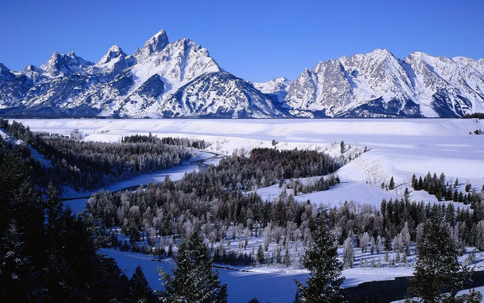 Koue Grand Teton Nasionale Park Muurpapier