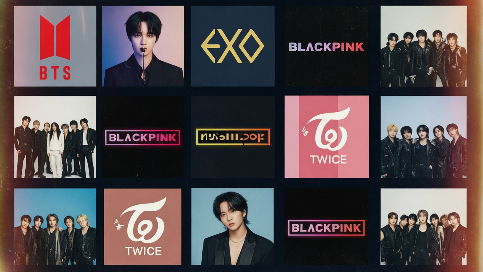 Kpop-albumcollage Muurpapier