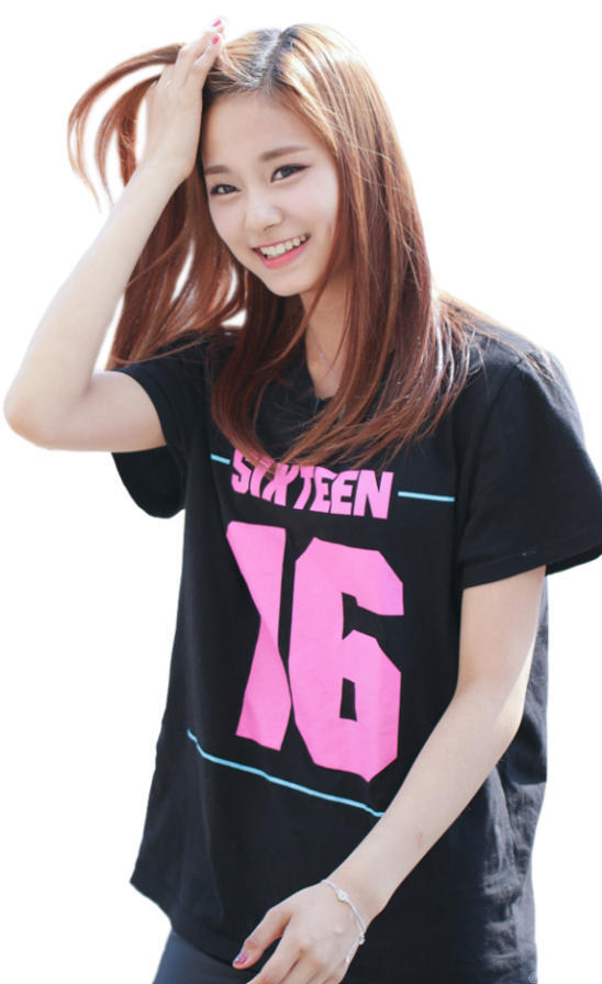 Kpop Star Sixteen T-hemp Glimlag Muurpapier