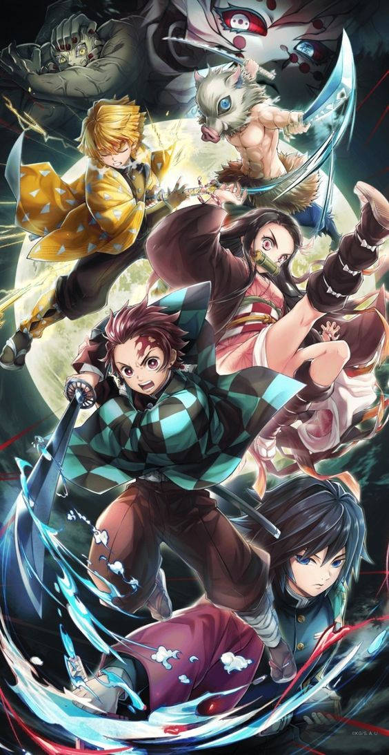 Kragtige Demon Slayer iPhone Muurpapier