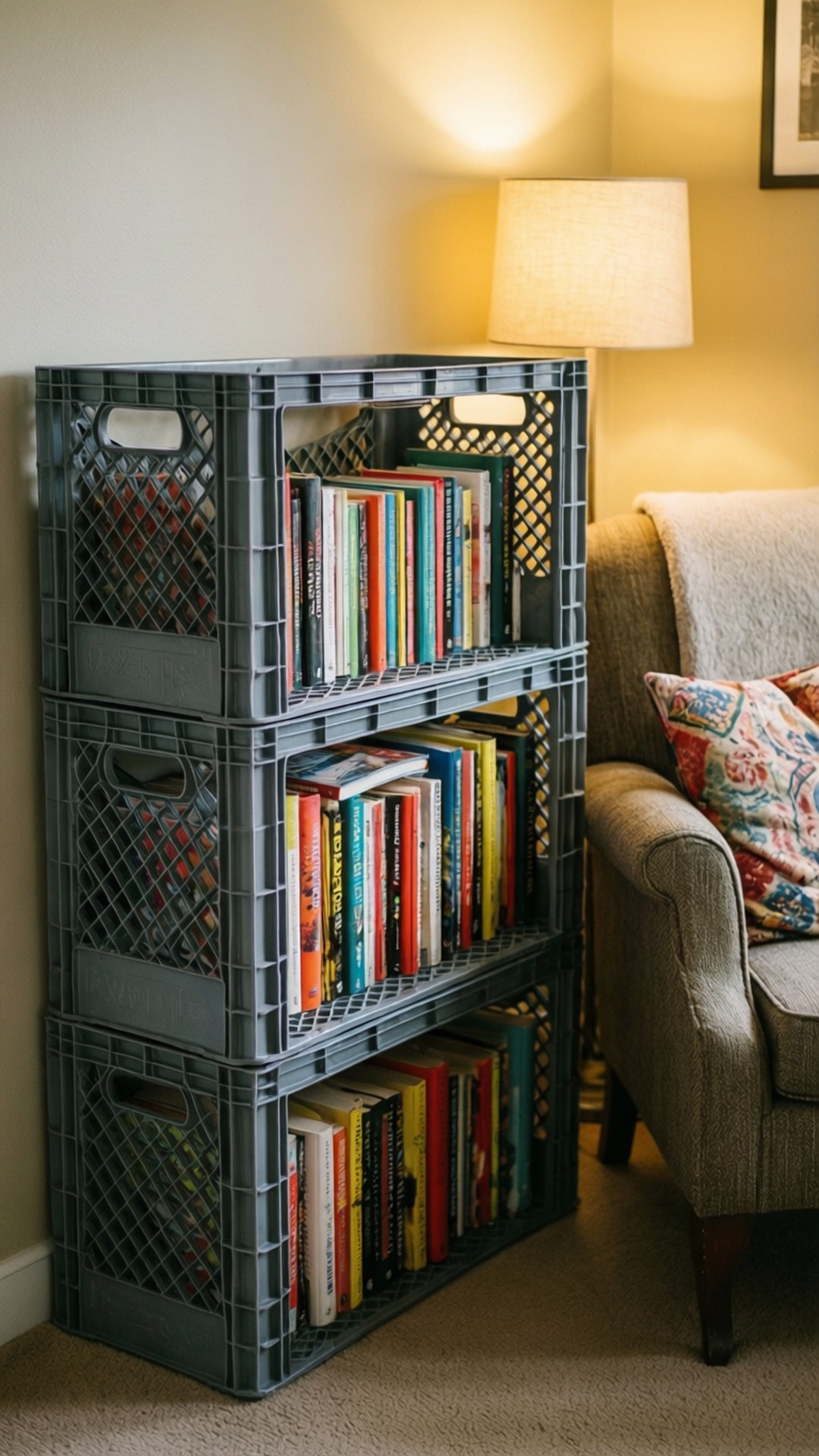 Krat Boekrak Gesellig Muurpapier