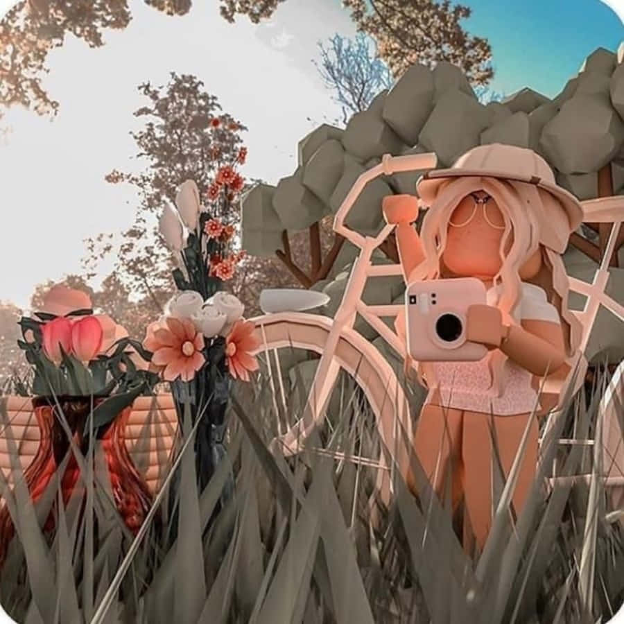 Kreatiewe Estetiese Robloxbou! Muurpapier