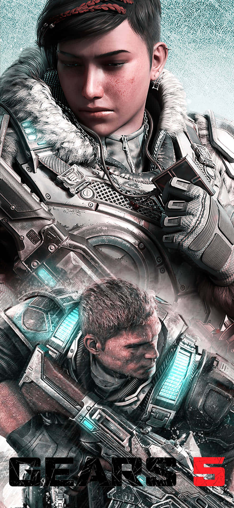 Kreatiewe Plakkaat iPhone XS Gears Of War 5 Agtergrond Muurpapier