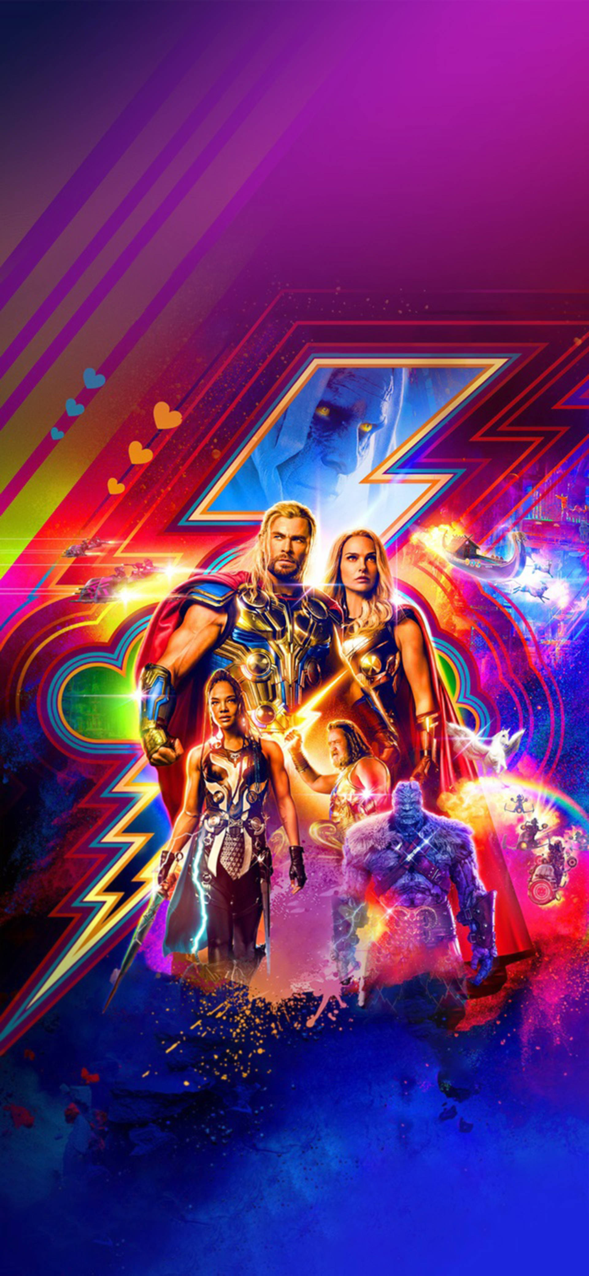 Kreatiewe Thor Love And Thunder-kuns Muurpapier