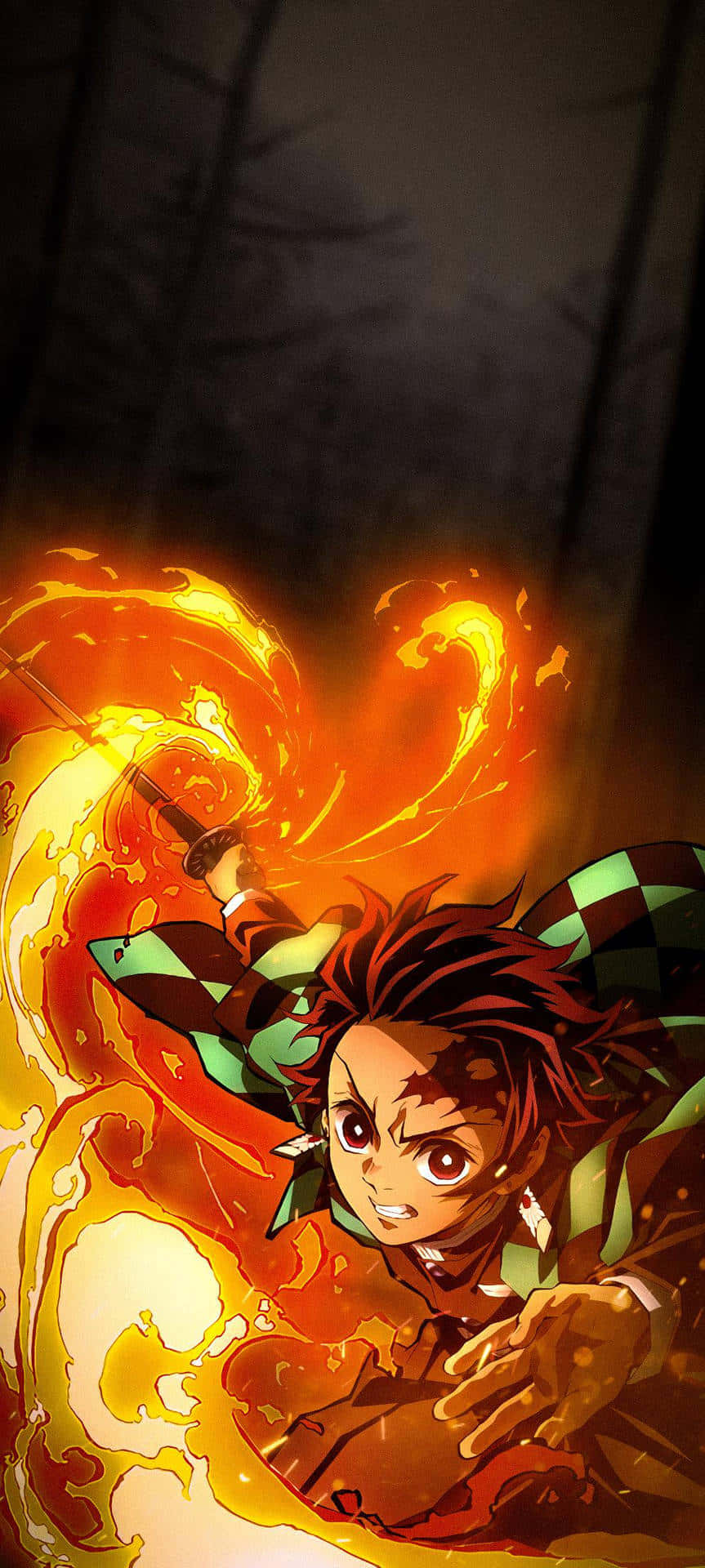Kry jou hande op die nuutste iPhone 11 met Demon Slayer vir slegs X Muurpapier