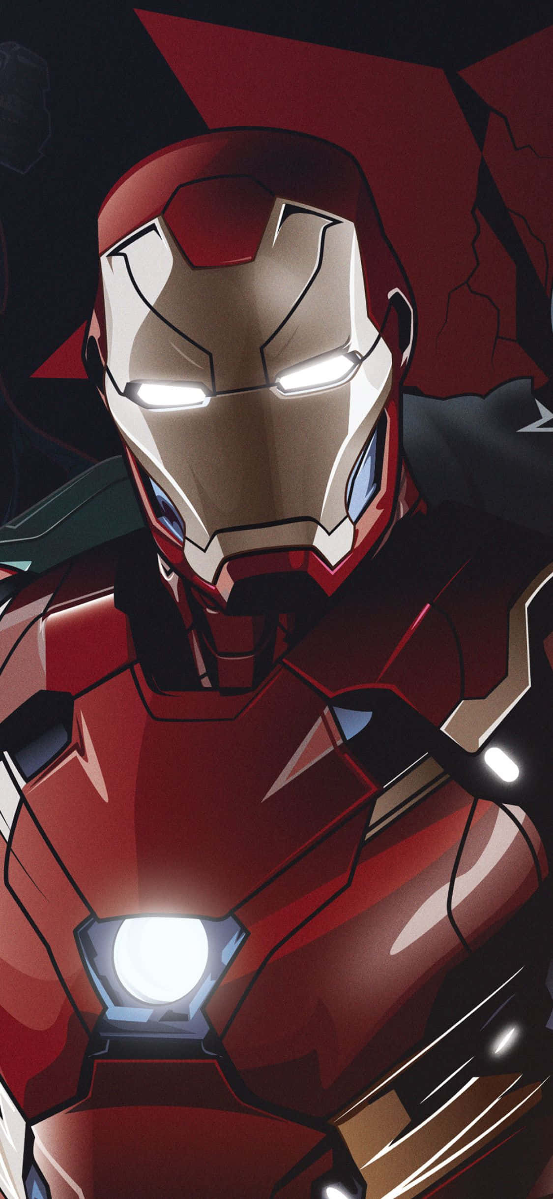 Kry Tony Stark se pak met die Iron Man iPhone X. Muurpapier