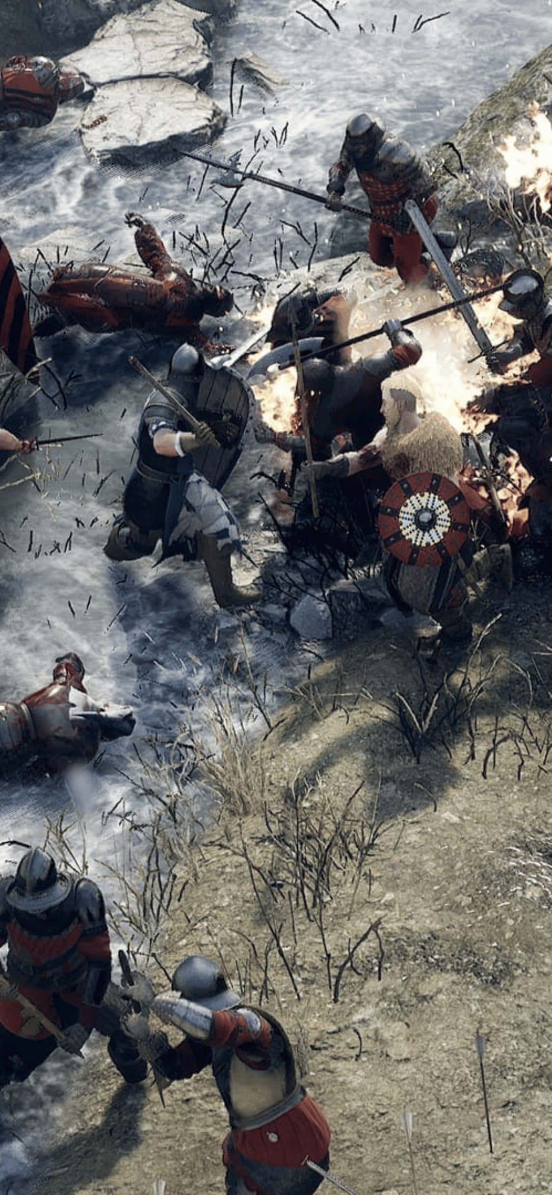 Strydende Vegter iPhone Xs Mordhau Agtergrond Muurpapier