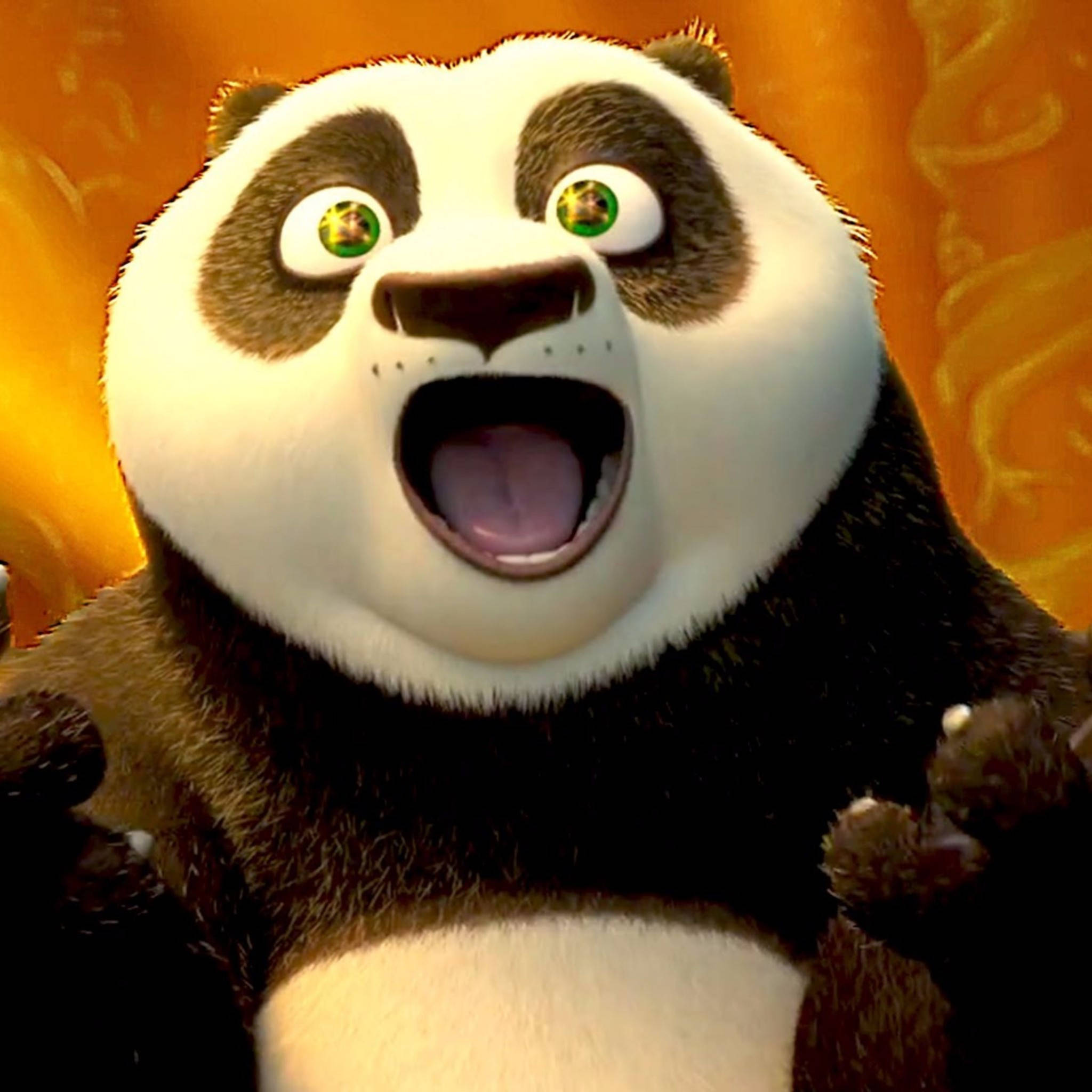 Kung Fu Panda Gelukkig en Opgewonde Muurpapier