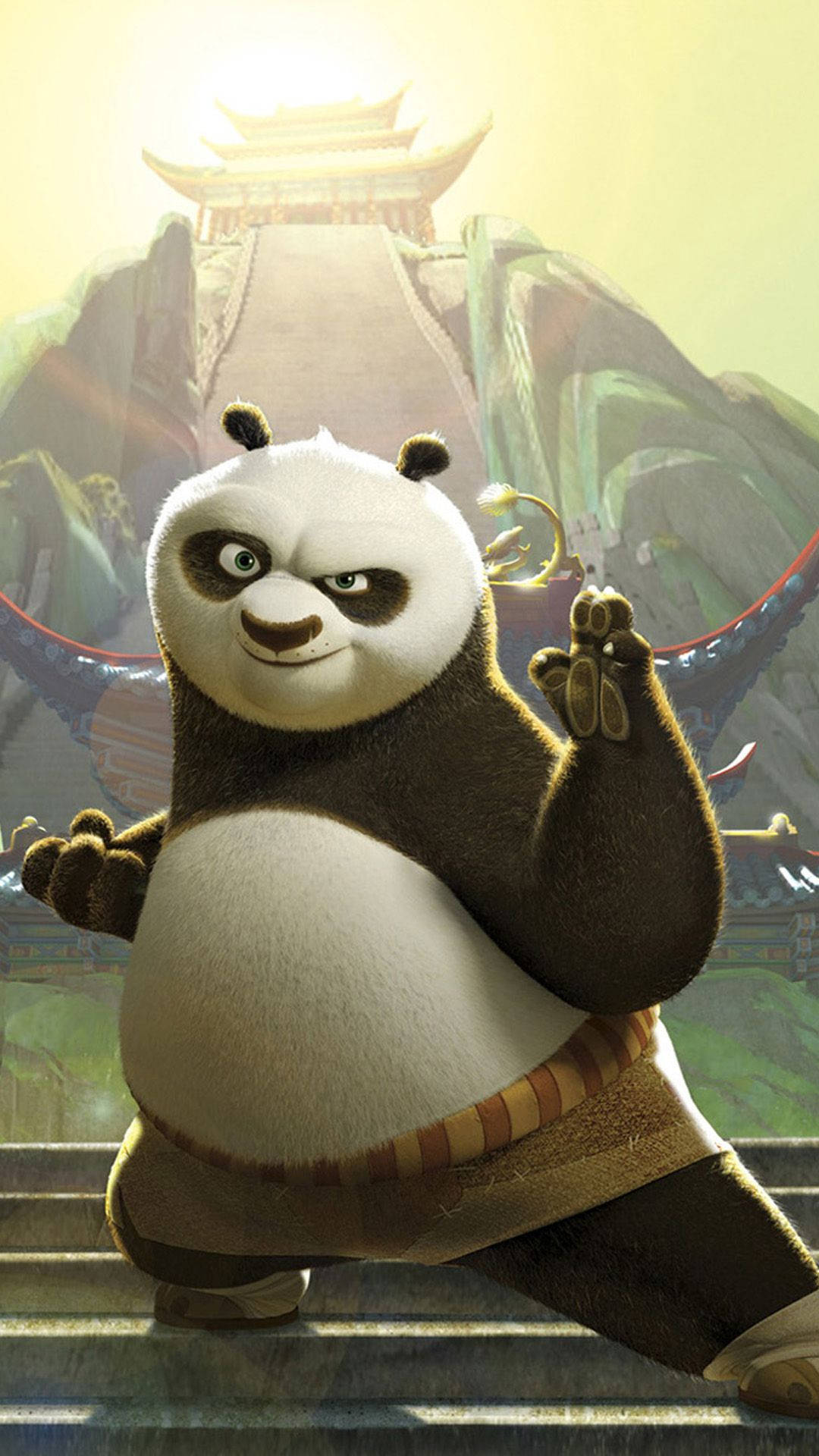 Kung Fu Panda Spotprentfoon Muurpapier
